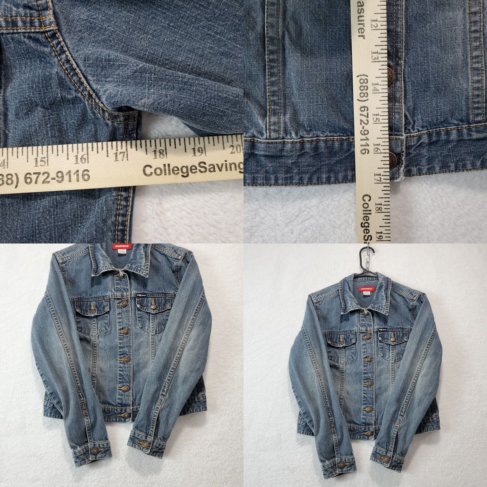 Vintage VINTAGE Union Bay Trucker Jacket Denim Blue M Women’s Mid-Length Button Logo Casual Retro Y2K 2000s Multiseason Mugged? Size 32" / US 10 / IT 46 - 8 Thumbnail