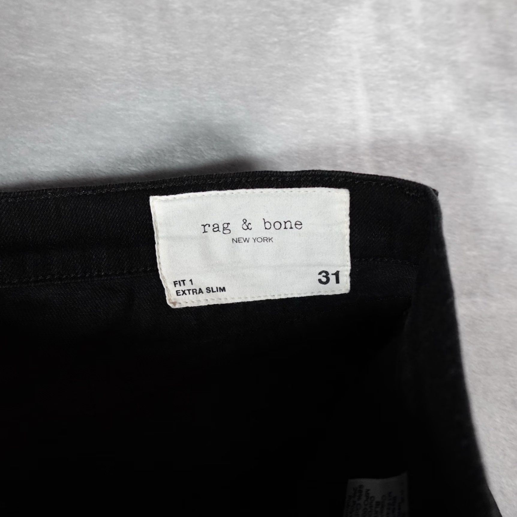 Rag & Bone rag & bone Jeans Mens 31x30 Extra-Slim Distressed Black USA Button Fly Denim 5-Pocket Skin y Size US 31 - 7 Thumbnail