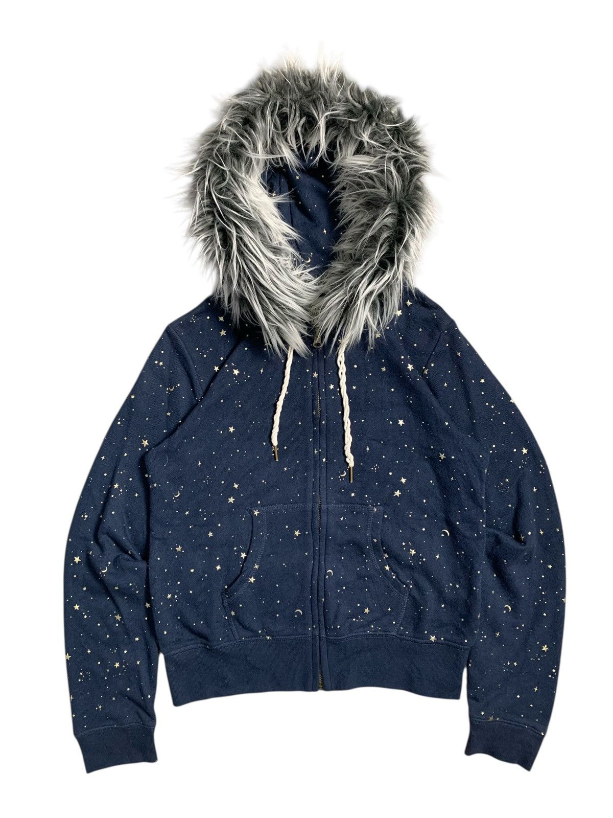 20471120 STARS AND MOON GLITTER FUR ZIP HOODIE KMRII IFSIX LGB STYLE Size US M / EU 48-50 / 2 - 1 Thumbnail