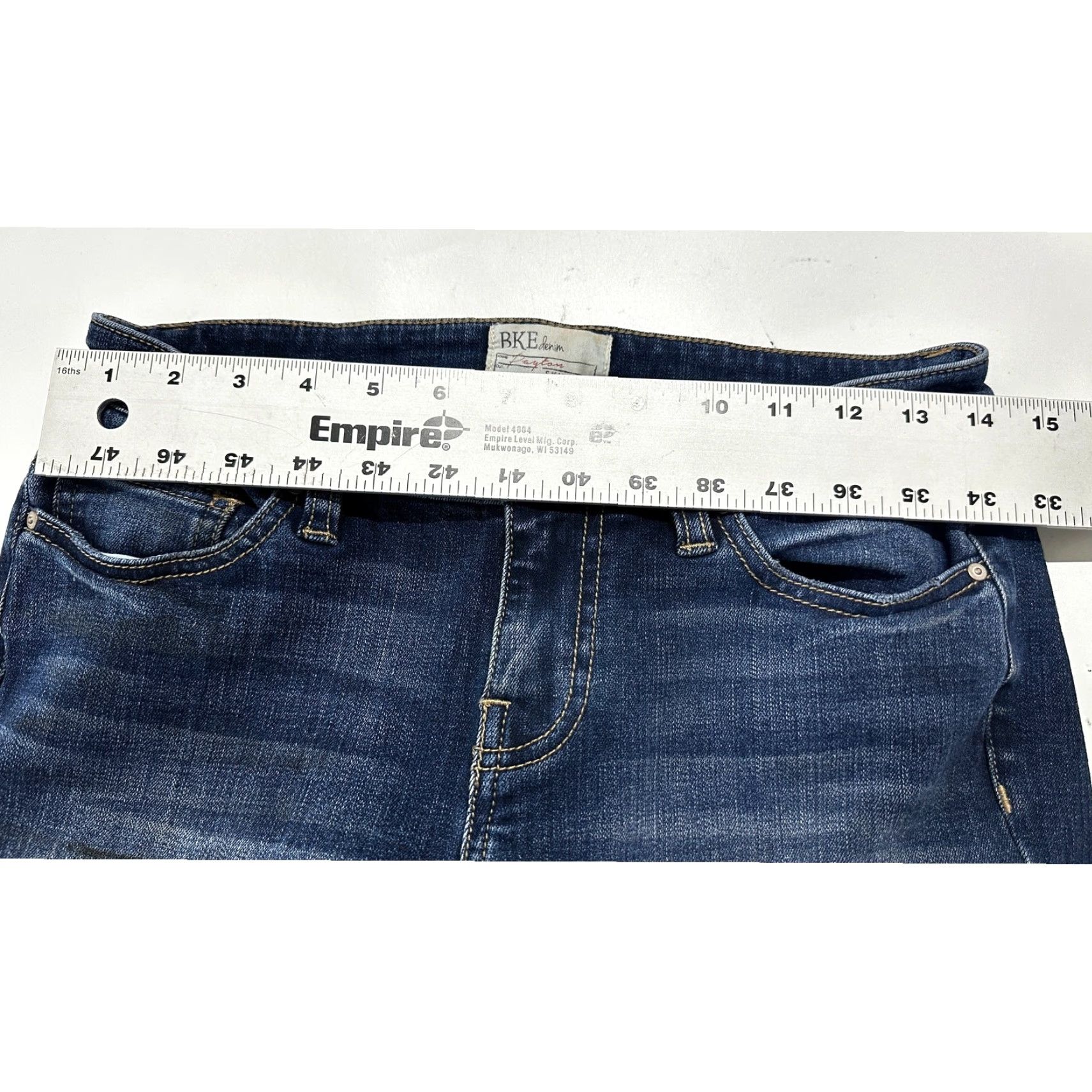 BKE BKE Jeans Skinny Womens Size 27 Dark Blue Denim Cotton Blend Stains 5-Pocket Regular Inseam 30 Size 27" / US 4 / IT 40 - 7 Thumbnail