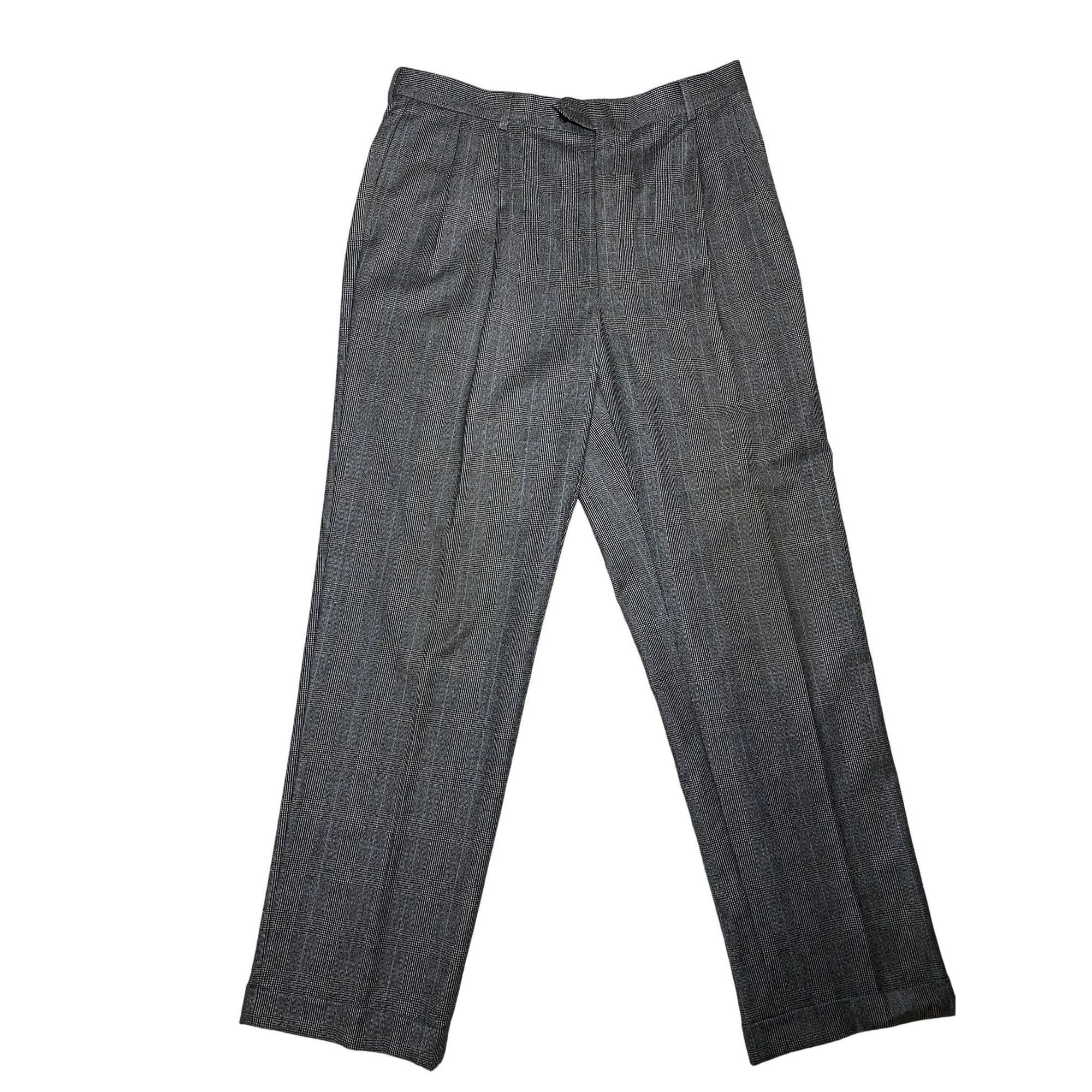 Jos. A. Bank Jos A Bank Mens Gray Blue Windowpane Flannel Soft Wool Fall/ Size 36R - 2 Thumbnail