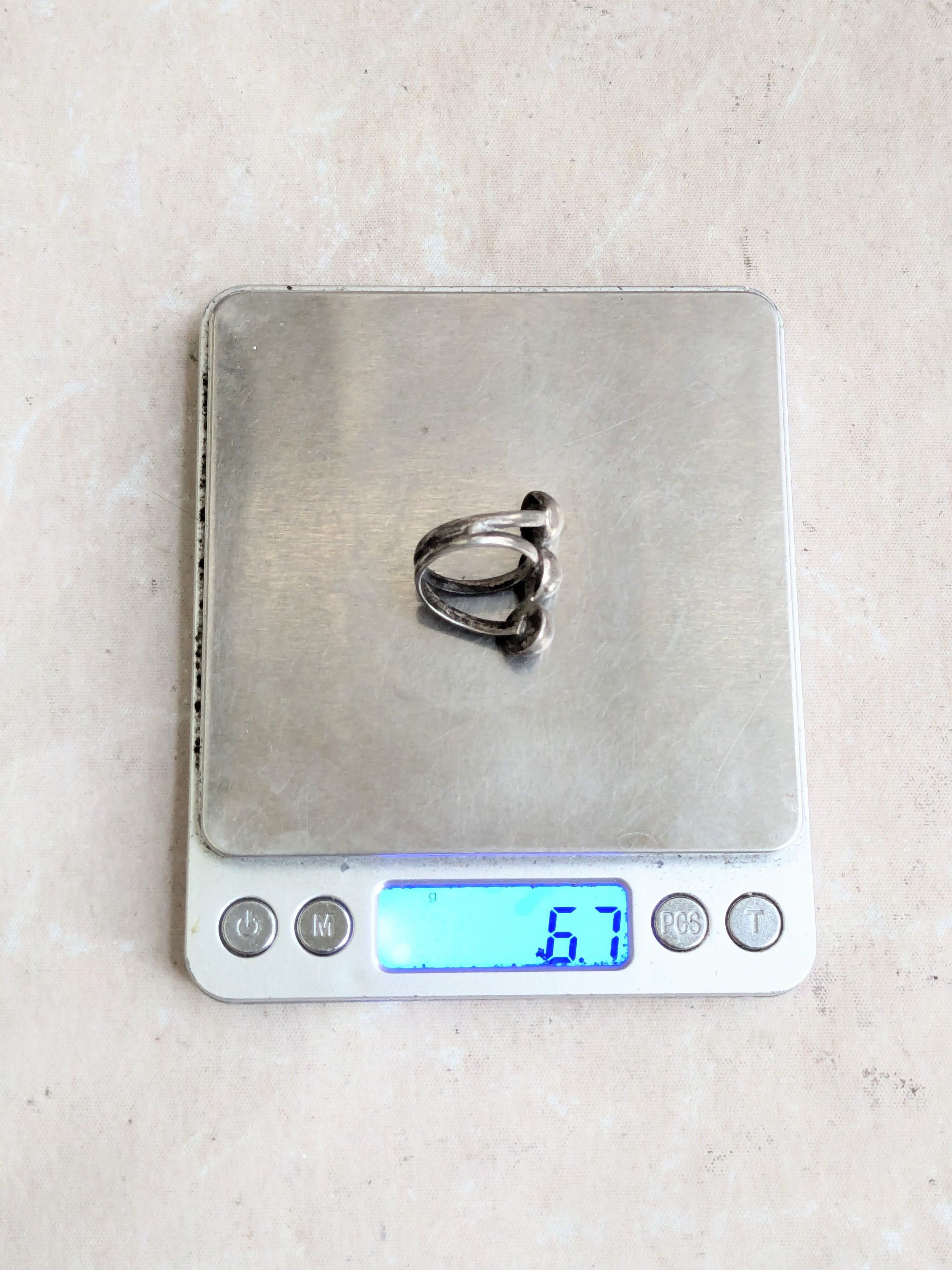 Sterling Silver Vintage Sterling Silver Ring 7.75 Modern Round Size ONE SIZE - 11 Thumbnail
