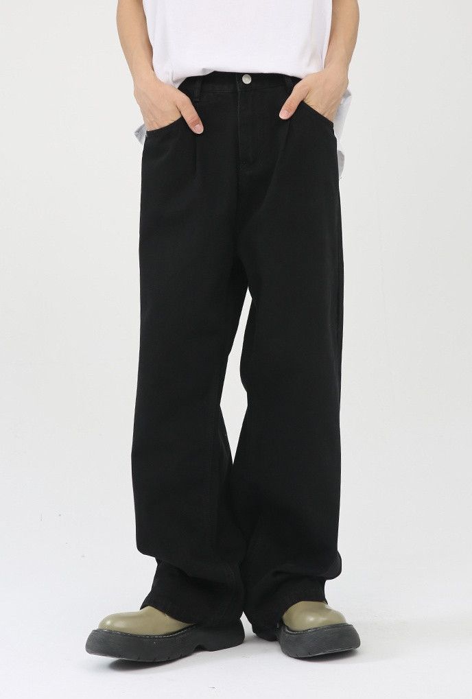 Japanese Brand Solid color loose wide-leg straight casual trousers Size US 32 / EU 48 - 1 Thumbnail