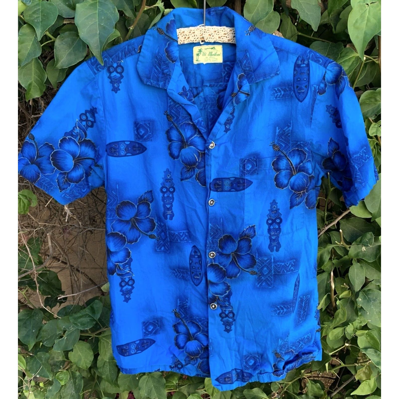 Vintage VINTAGE Ui Maikai Hawaiian Shirt Tiki Aloha Surf Blue Mens XS Size US XS / EU 42 / 0 - 2 Thumbnail
