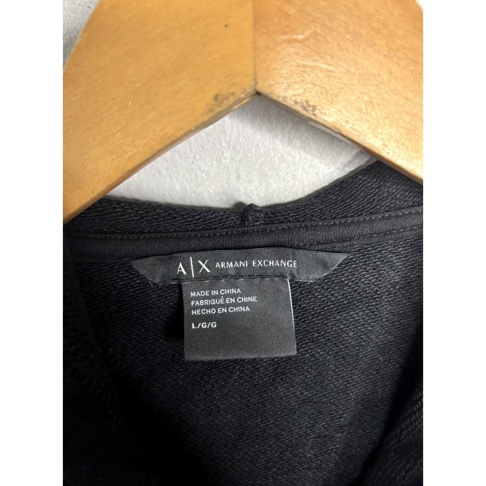 Armani Exchange VINTAGE Armani Exchange Hoodie Womens Large Black Full Zip Hooded Sweatshirt Rhinestone Logo Size L / US 10 / IT 46 - 5 Thumbnail