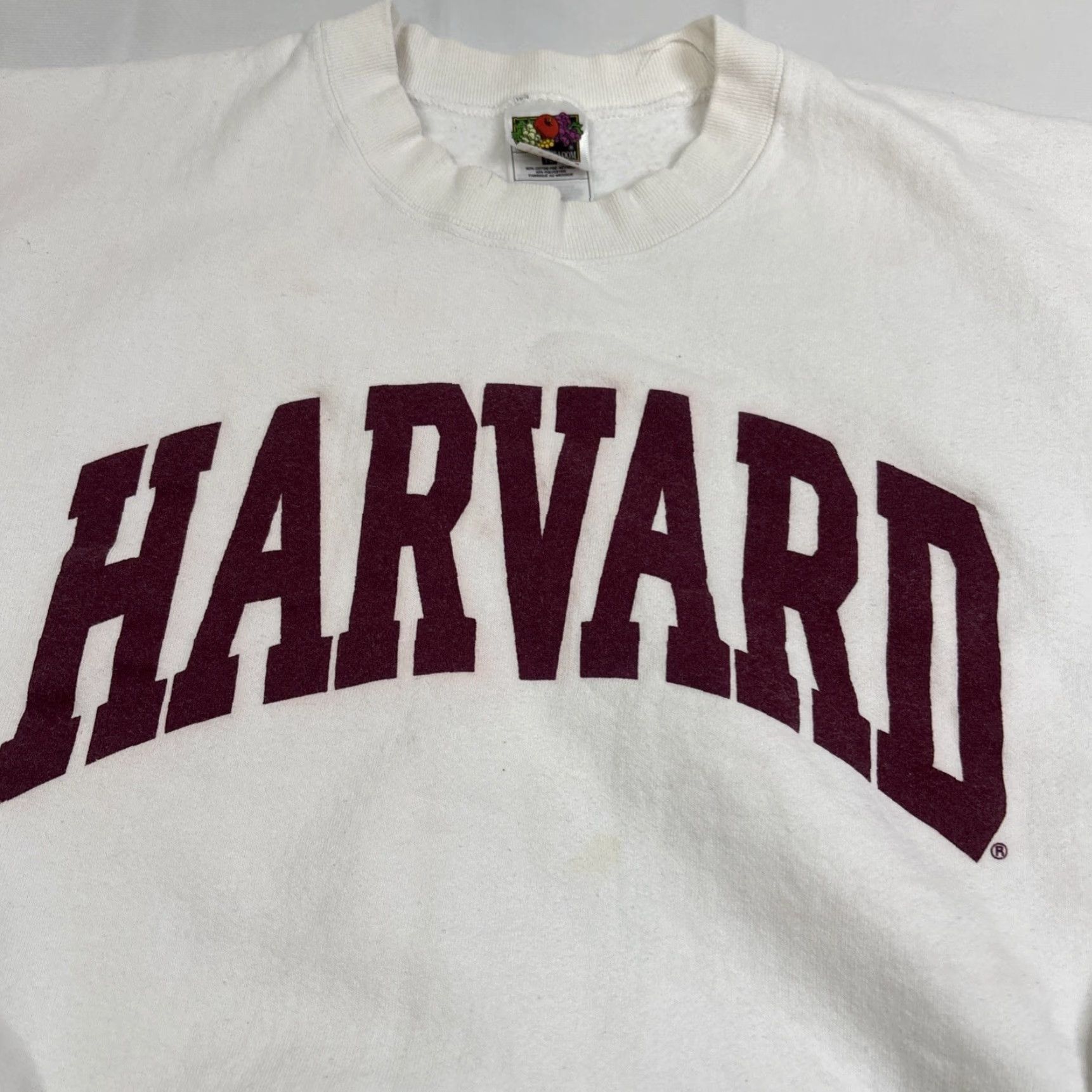Fruit Of The Loom VINTAGE Fruit Of The Loom Pullover Crewneck Men’s XL White Harvard University Sweater Size US XL / EU 56 / 4 - 3 Thumbnail