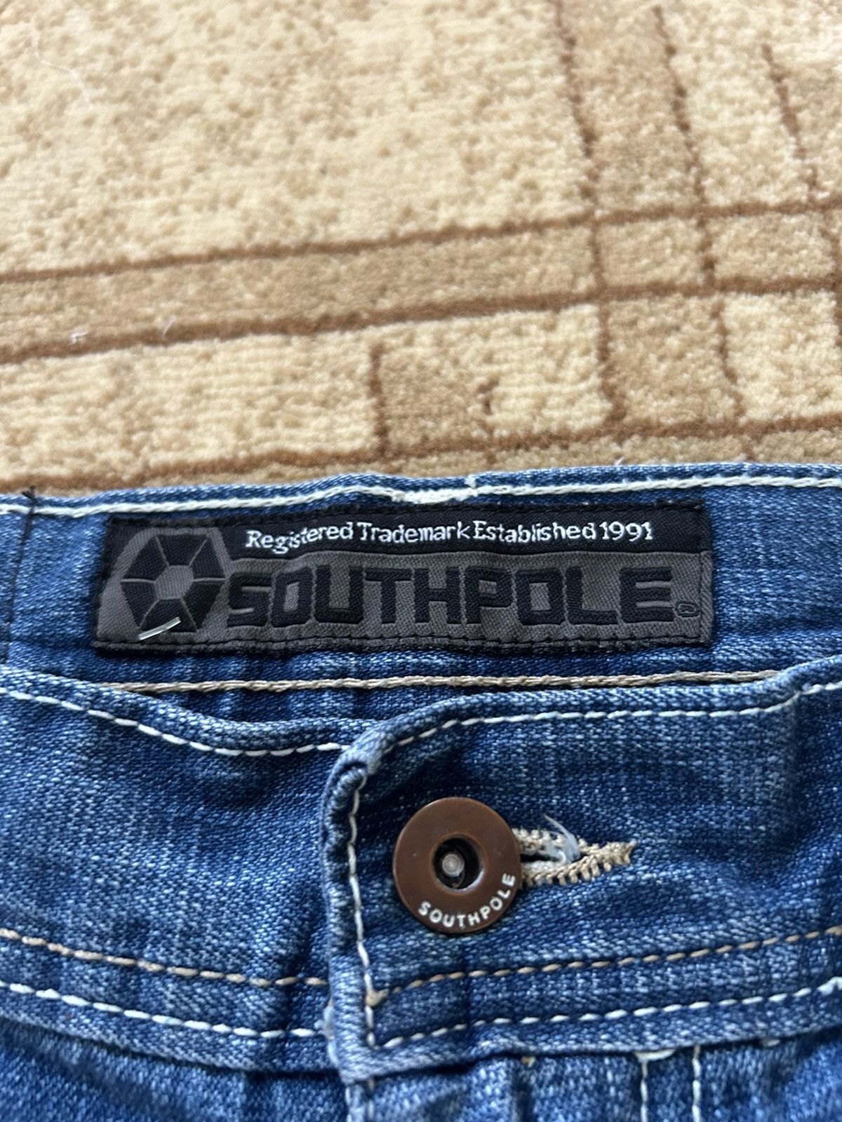 Southpole × Vintage Vintage Southpole Baggy Denim Faded Blue Shorts Size US 32 / EU 48 - 9 Thumbnail