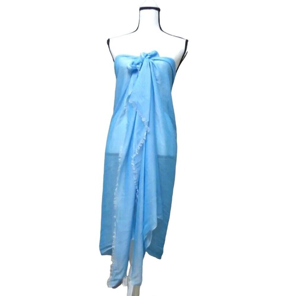 Other Calvin Klein Chambray Woven Scarf, Ocean Blue, OS Size ONE SIZE - 4 Thumbnail