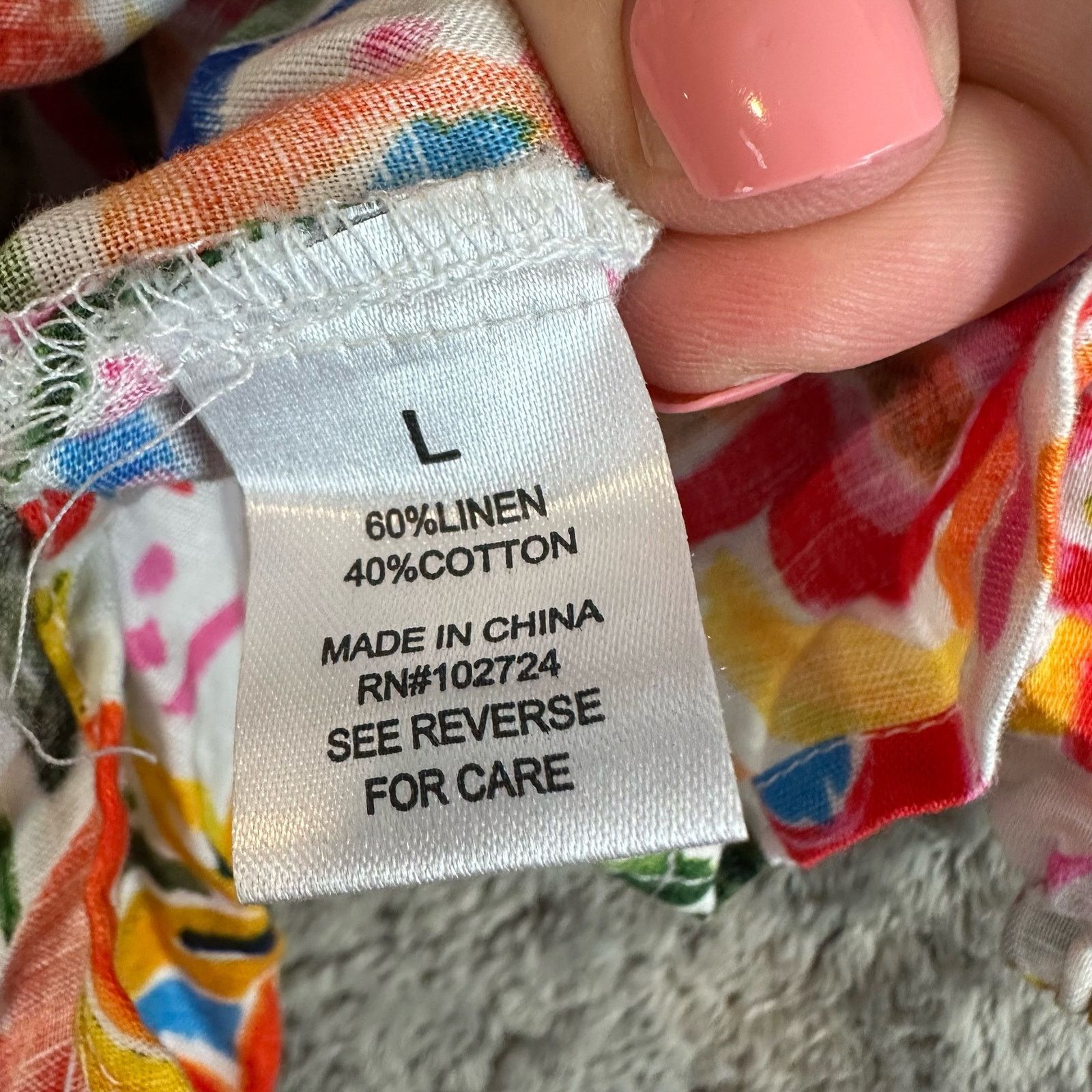 Other Hester Orchard Linen L Bright Floral Off Shoulder Top Blouse Size L / US 10 / IT 46 - 8 Thumbnail
