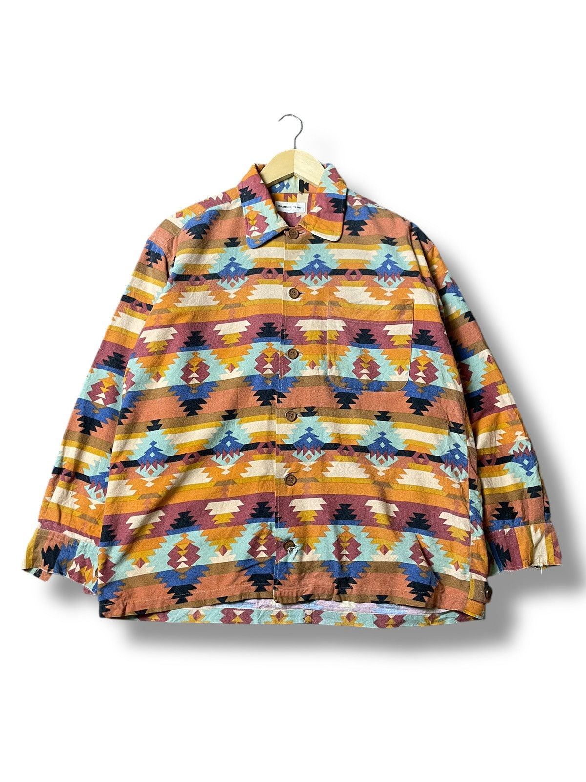 Japanese Brand × Vintage Japanese Brand Unique Abstract Button Up Shirt (93) Size US S / EU 44-46 / 1 - 1 Thumbnail