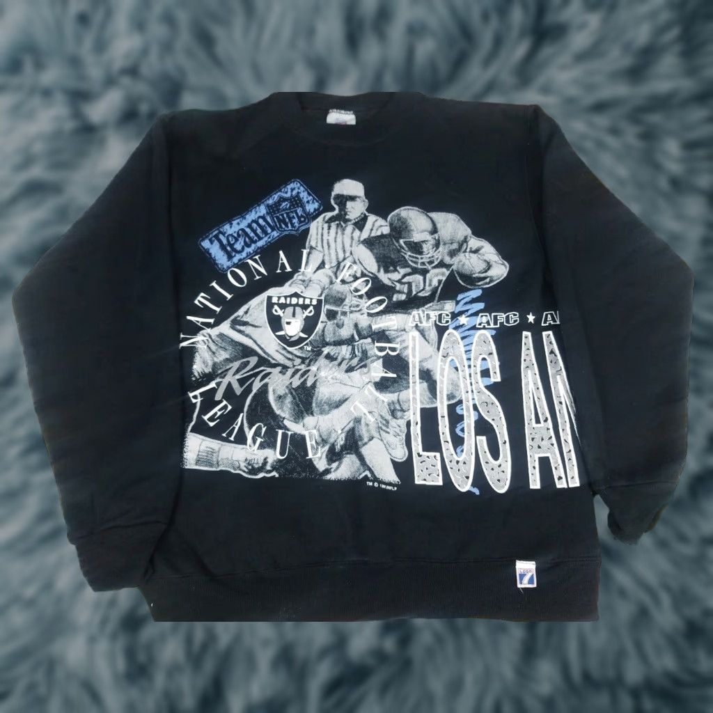 Logo 7 VINTAGE Los Angeles Raiders Logo 7 1991 Front & Back Crewneck Sweatshirt M Black Mens Sweatshirt Size US M / EU 48-50 / 2 - 1 Thumbnail