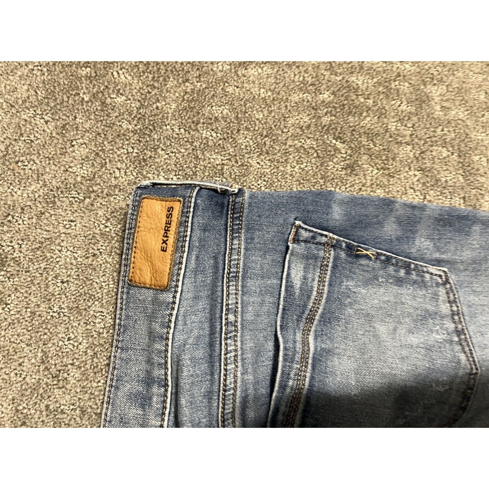 Express VINTAGE Express Jeans Distressed Mid Rise Skinny Ankle Size 4 Blue Women's Jeans (Regular) 26" Inseam Mens/Womens? Size 27" / US 4 / IT 40 - 5 Thumbnail