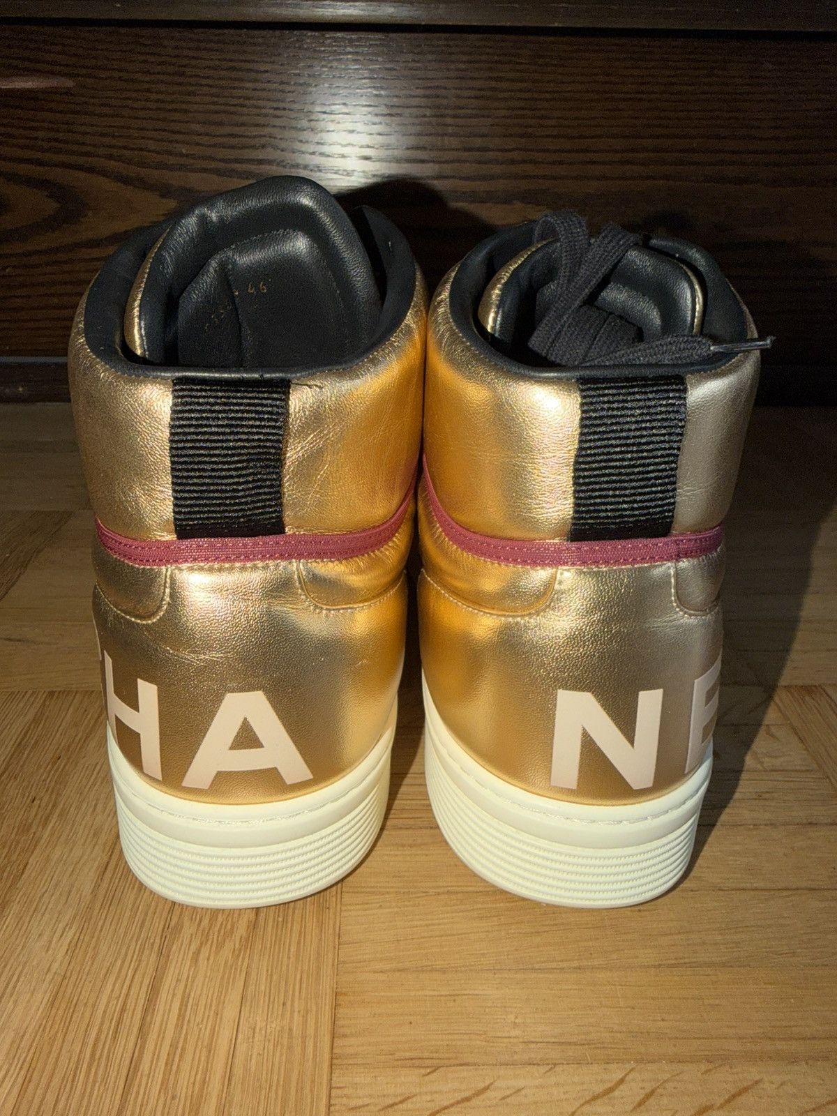 Chanel Chanel High Top Sneaker gold Size US 12 / EU 45 - 8 Thumbnail