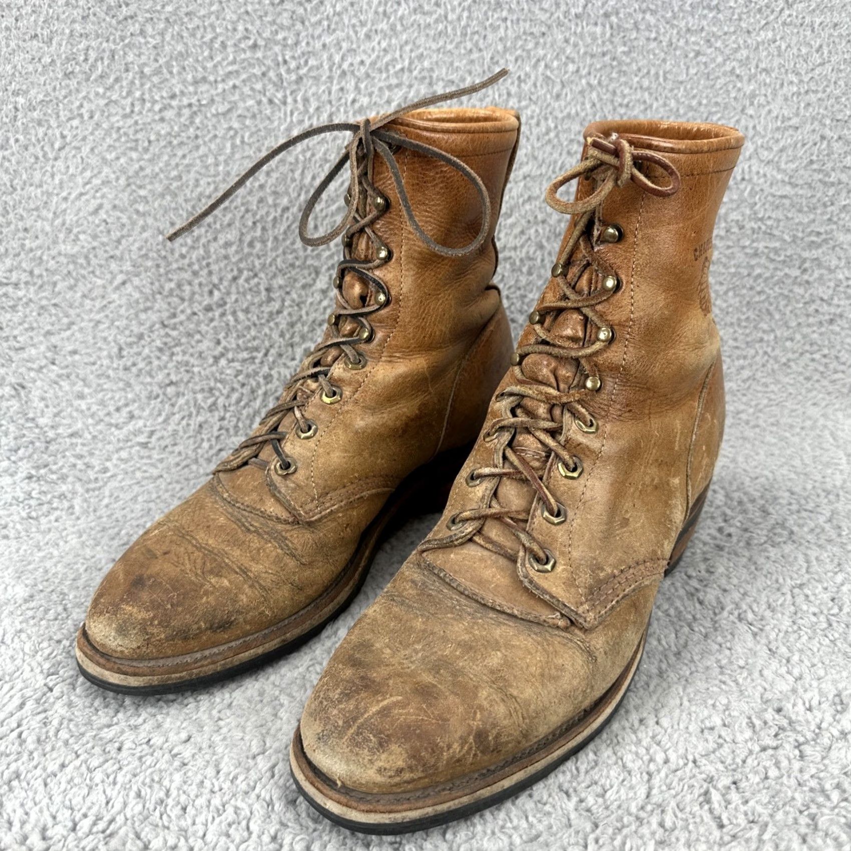 Chippewa VINTAGE Chippewa Men’s Boot Leather Brown 10 1/2 D 333S1 21006 4-97 Combat Logger Shoes/Boots Mens Size US 11 / EU 44 - 7 Thumbnail