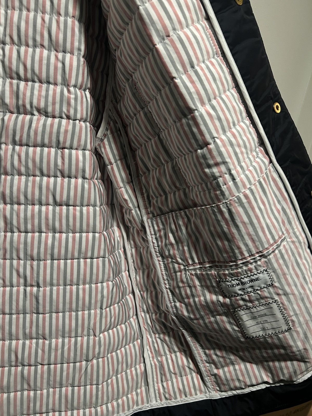 Thom Browne Thom Browne four bars jacket quilted down size 2 Navy Size US M / EU 48-50 / 2 - 5 Thumbnail