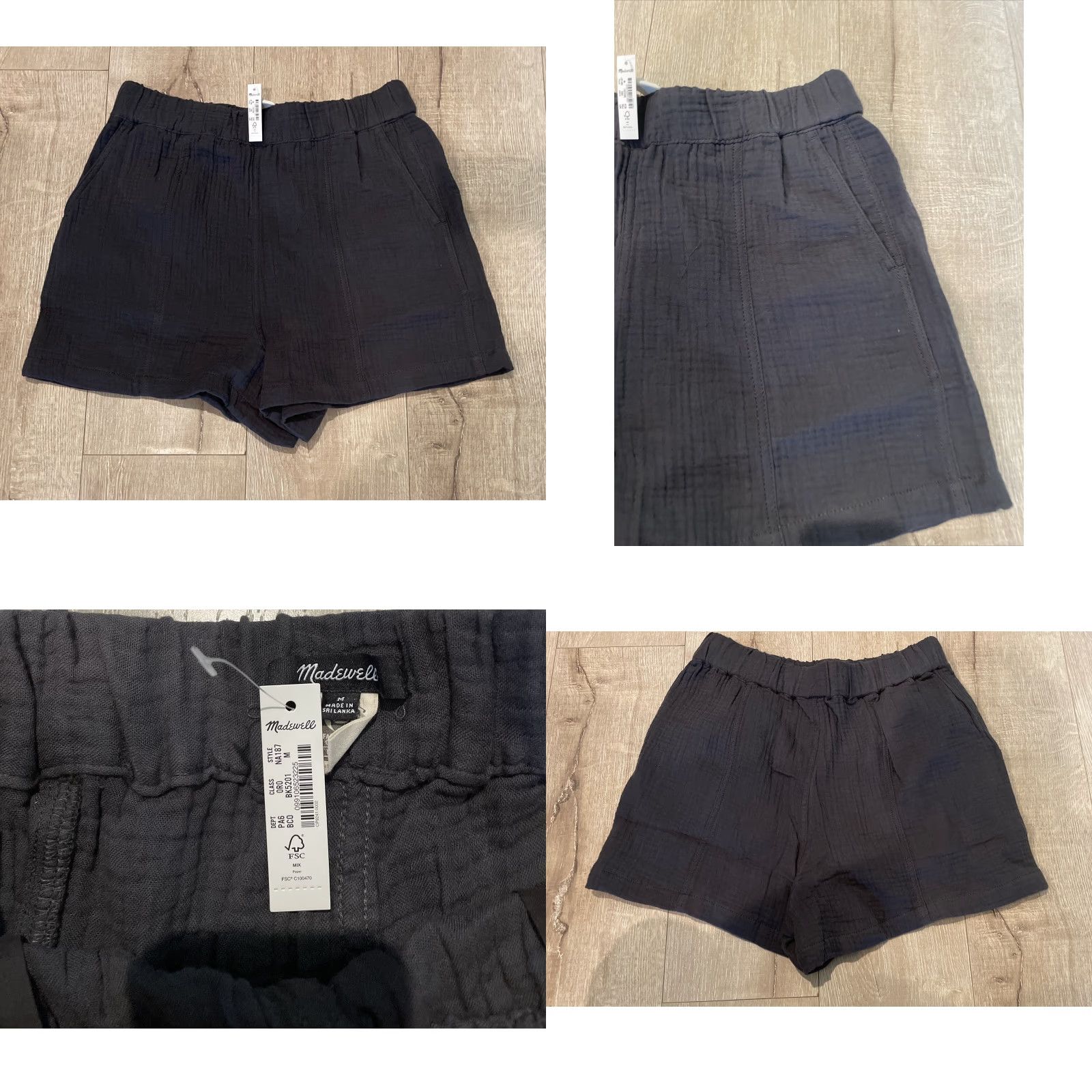 Madewell Madewell Woman Short in Lightspun Gauze Cotton Gray, Pull-On, Size M, 3" Inseam, Relaxed Fit, Casual, Bohemian, Spring/Summer, Women's Size 32" / US 10 / IT 46 - 8 Thumbnail