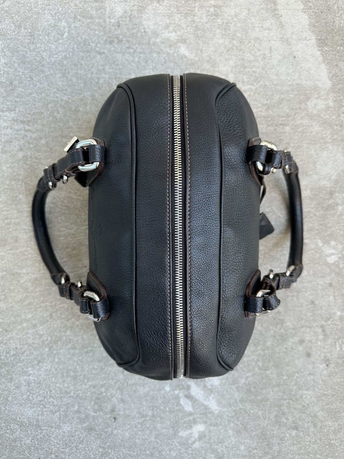 Prada Prada Vitello Daino Logo Bowler Black HandBag Unisex Luxury Size ONE SIZE - 9 Thumbnail