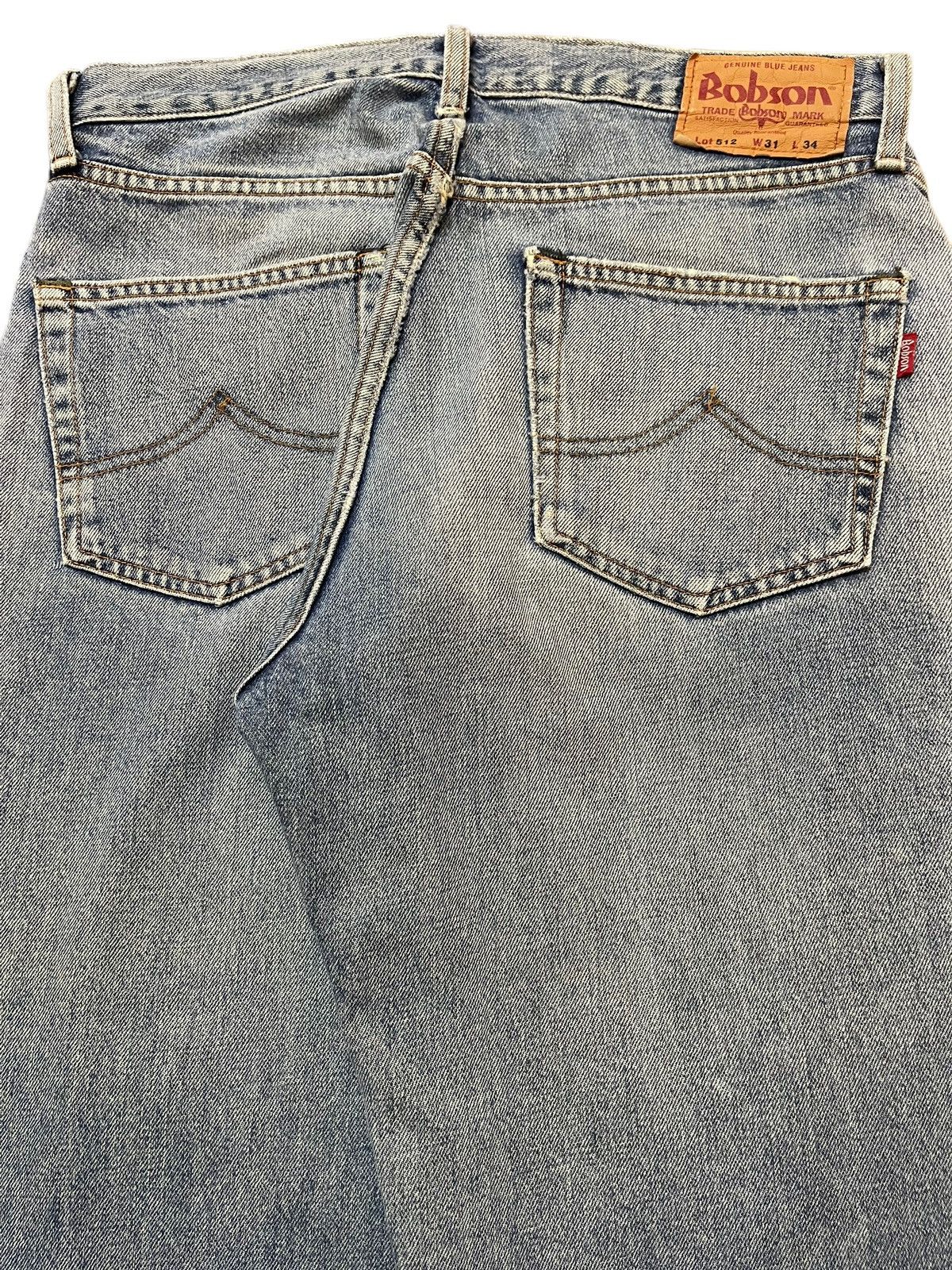 KMRii Vintage Japanese Brand Blue Faded Wash Distress Baggy Jeans Size US 31 - 6 Thumbnail