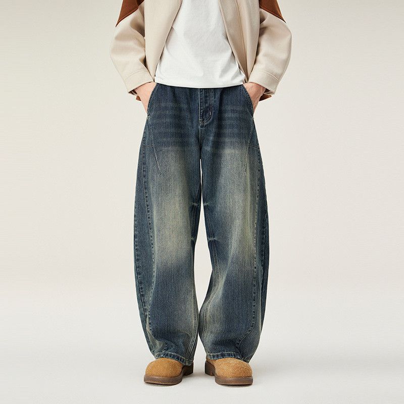 Japanese Brand Japanese retro men's straight casual washed curved jeans Size US 32 / EU 48 - 1 Thumbnail