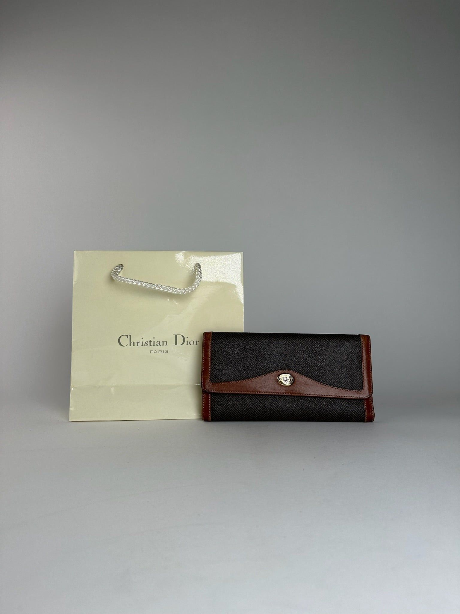 Dior Vintage Canvas Leather Wallet / Card Holder Brown Size ONE SIZE - 1 Thumbnail