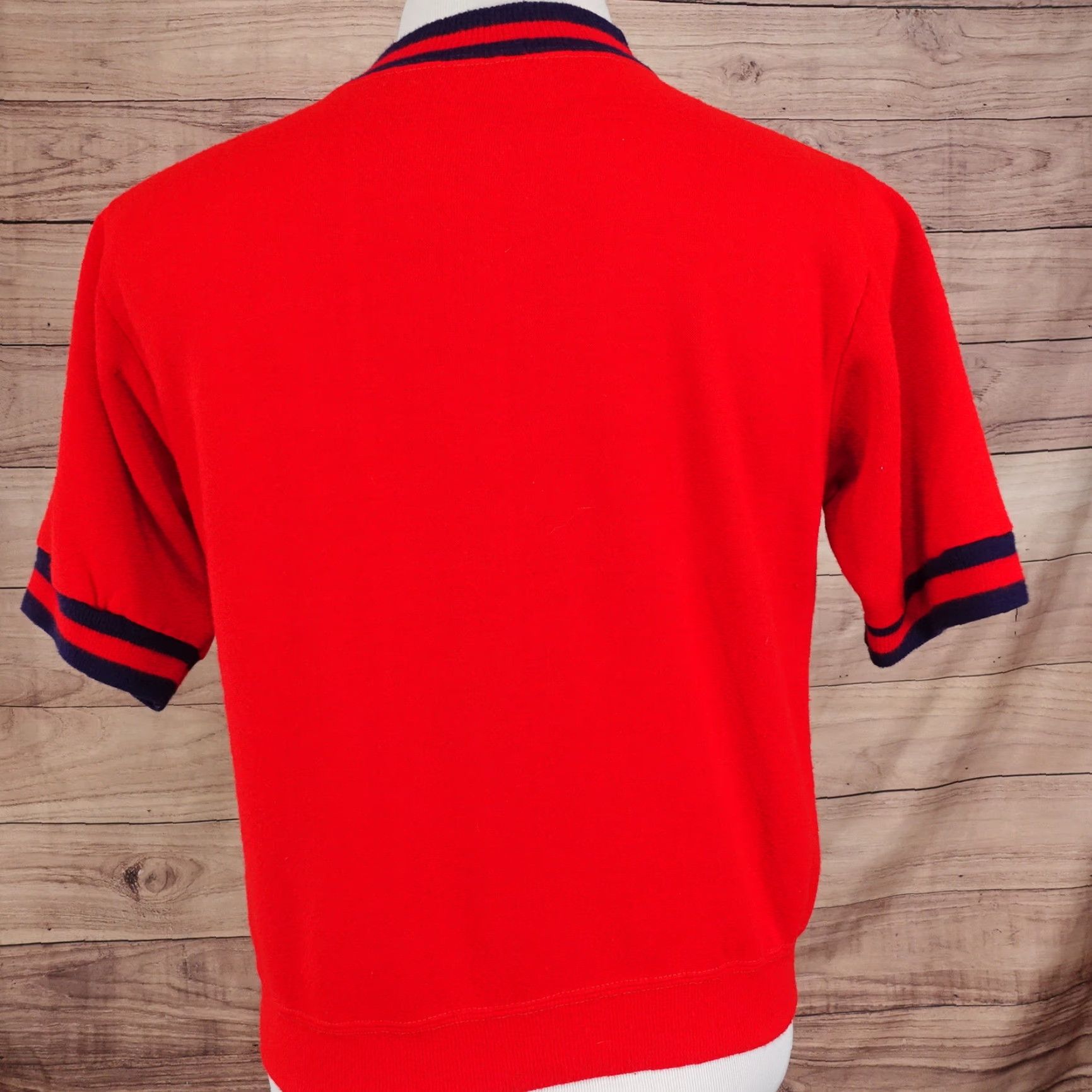 Vintage VINTAGE Red 2-Tone Short Sleeve Sweatshirt L 60s 70s Mens Size US L / EU 52-54 / 3 - 3 Thumbnail