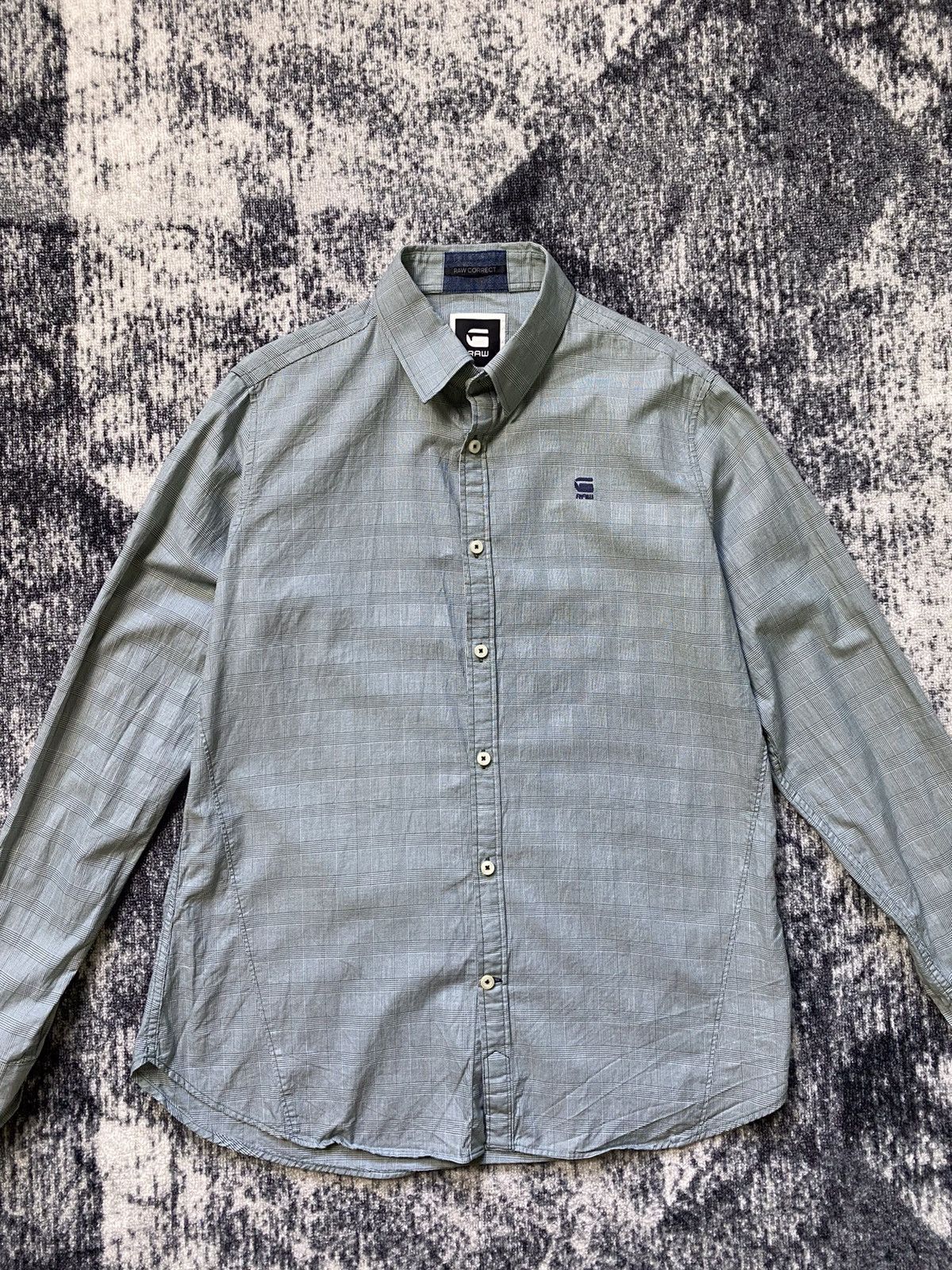 G-Star × Vintage Vintage G Star Raw Correct Shirt Button Up Long Sleeve Check Size US L / EU 52-54 / 3 - 2 Thumbnail