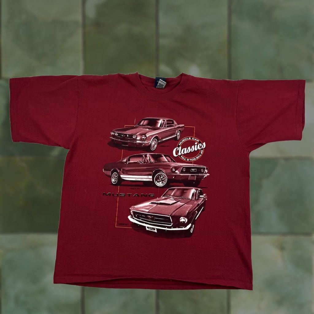Ford VINTAGE Ford Mustang T Shirt Adult Large Red 90s Y2K Hipster Cars Classic Muscle Car Mens Size US L / EU 52-54 / 3 - 1 Thumbnail