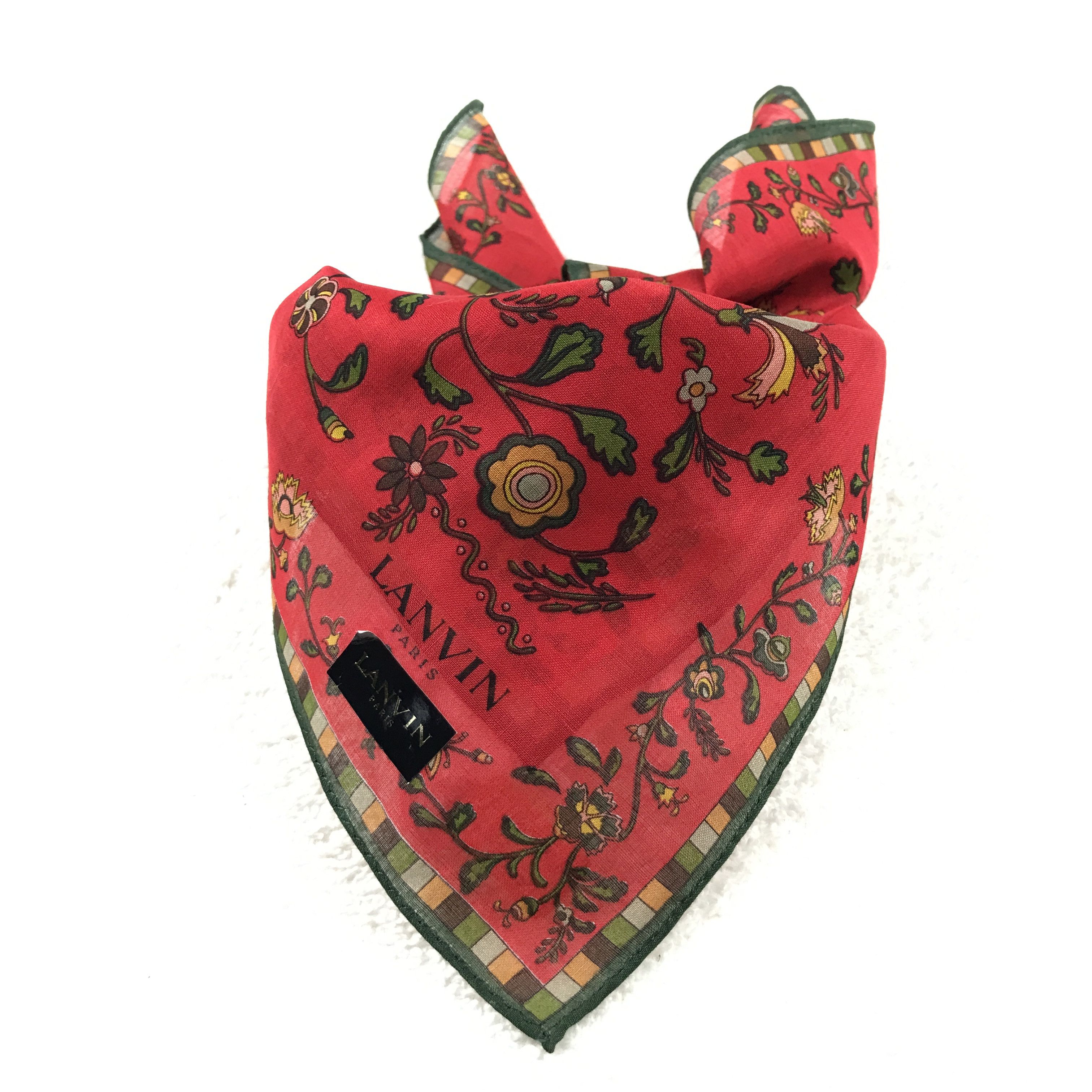 Designer × Lanvin × Vintage Vintage Lanvin Bandana Neckerchief Handkerchief Size ONE SIZE - 4 Thumbnail