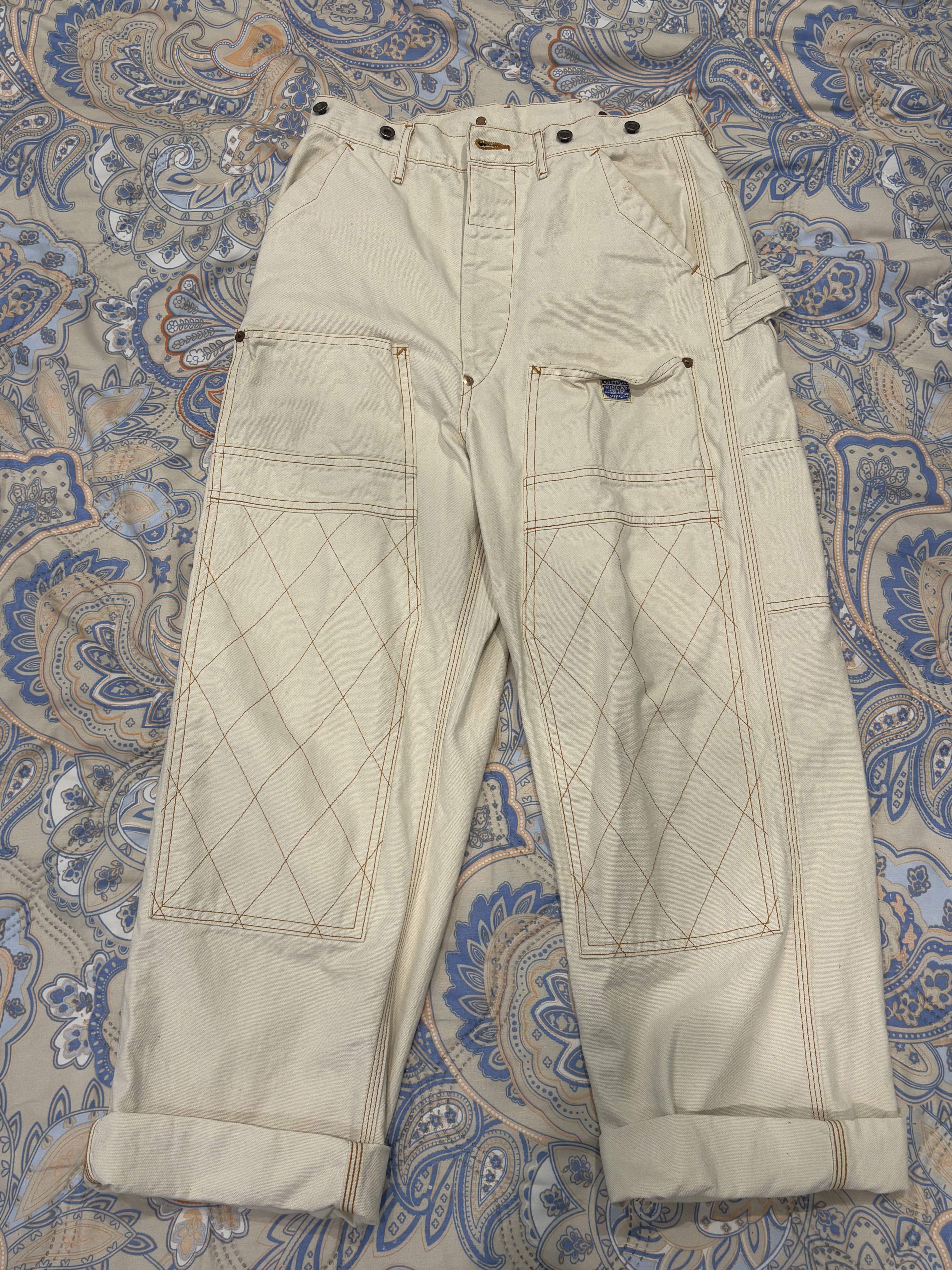 Kapital Light Canvas Lumber Pants (Ecru) Size US 30 / EU 46 - 4 Thumbnail