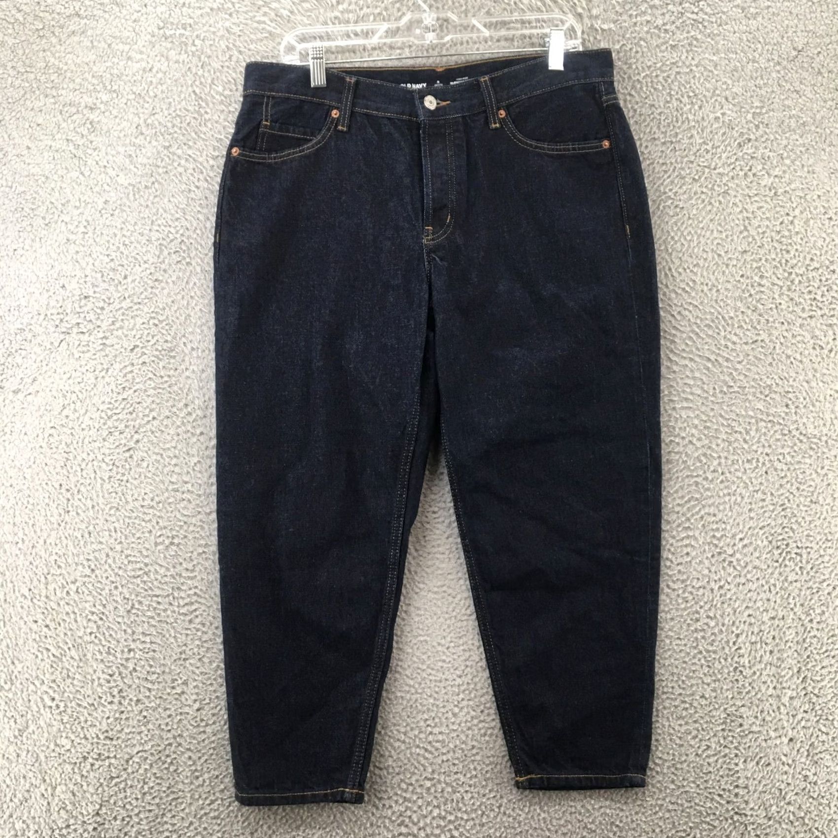Old Navy Old Navy Jeans Womens 8 Petite Slouchy Taper Blue Dark Wash 34x23.5 Regular 100% Cotton Jeans Size 30" / US 8 / IT 44 - 2 Thumbnail