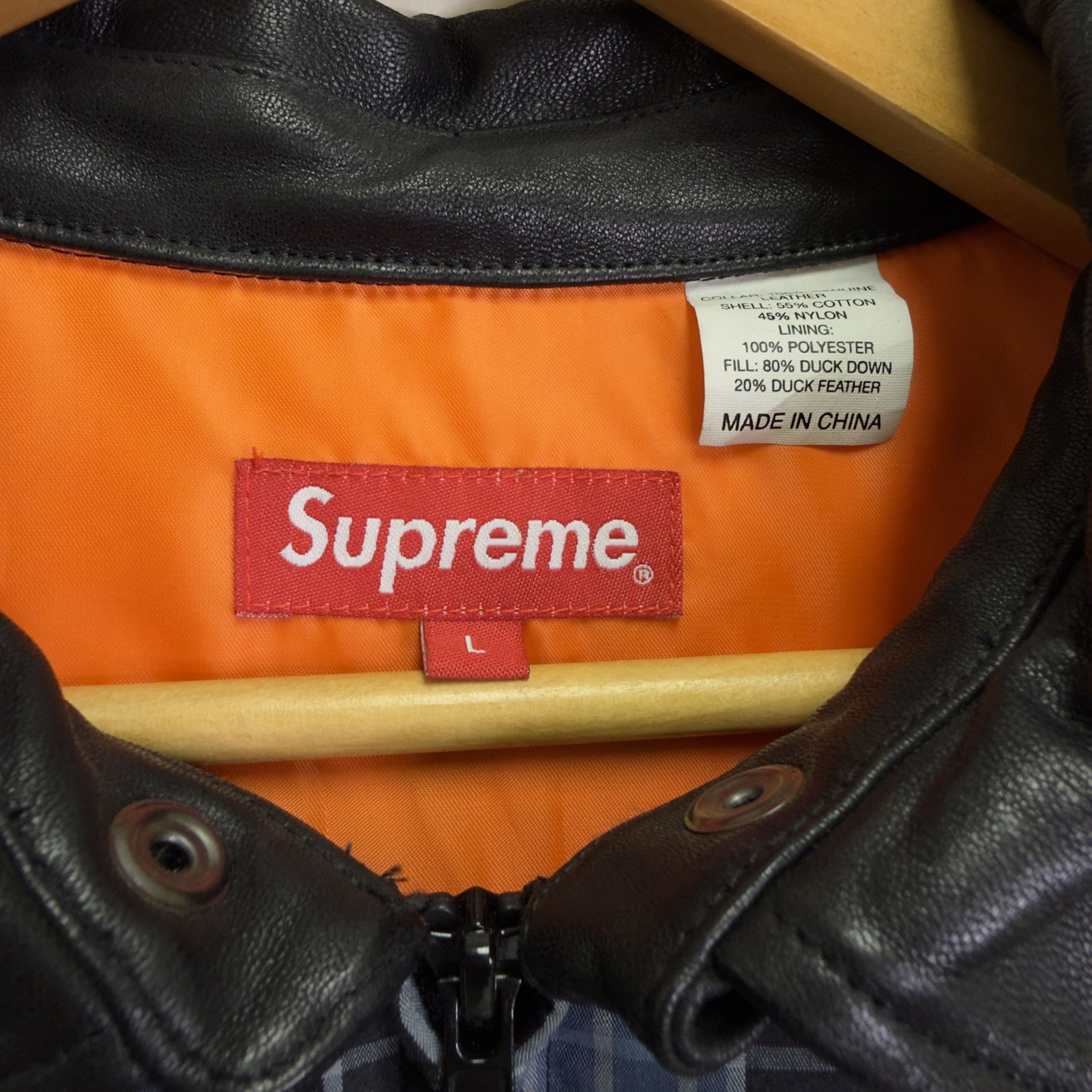 Supreme Supreme Leather Collar Puffer Size US L / EU 52-54 / 3 - 5 Thumbnail