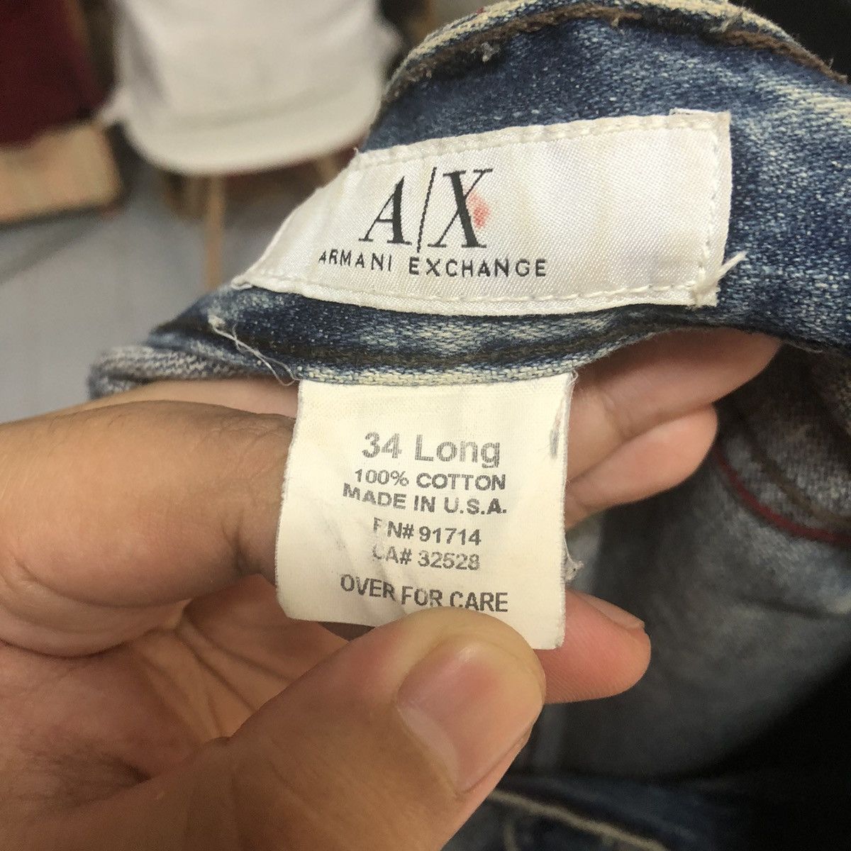 Armani Exchange DL Armani Exchange Blue Distressed Denim Pants #C277 Size US 34 / EU 50 - 24 Thumbnail