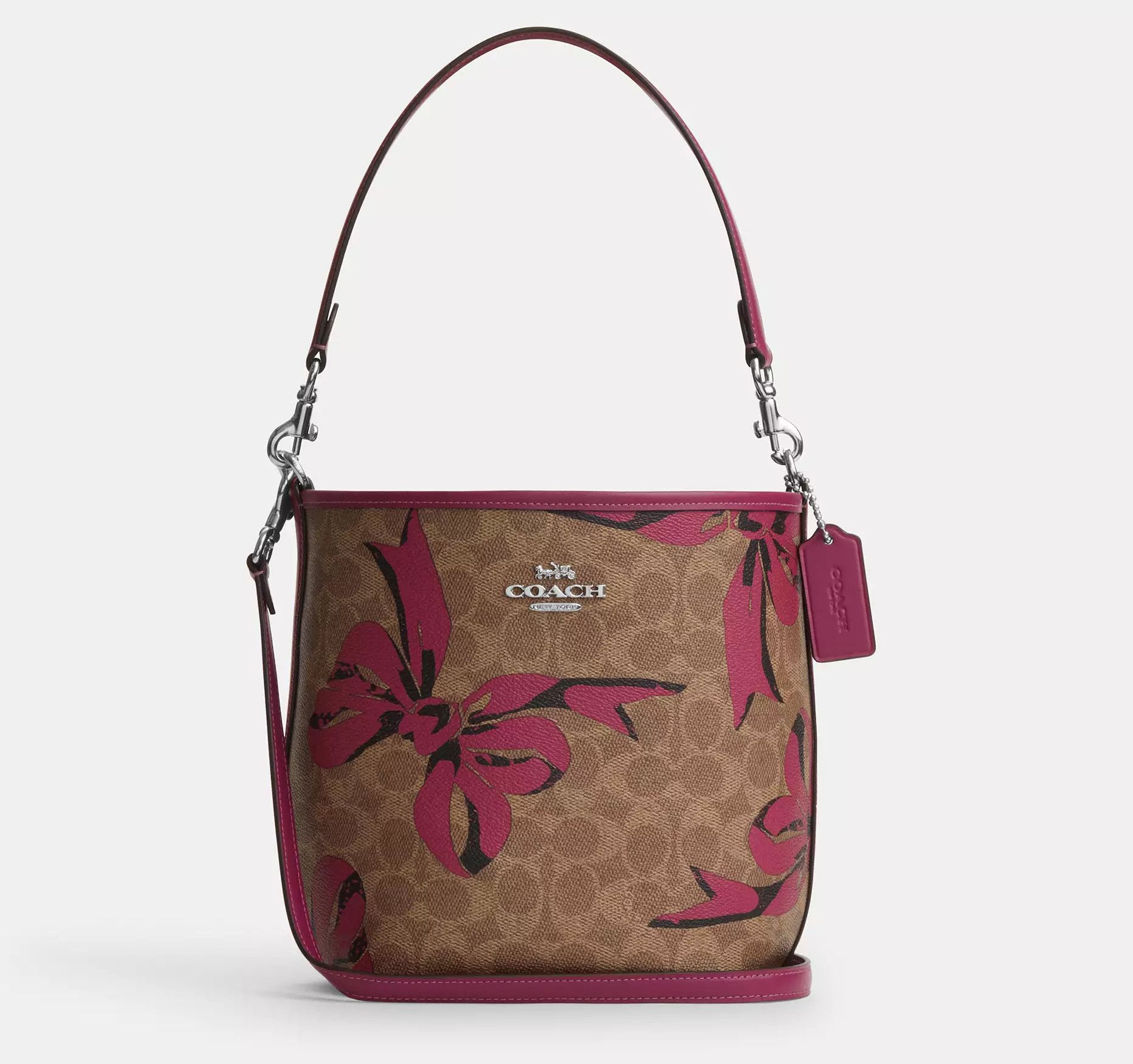 Coach City Bucket Bag In Signature Canvas With Bow Print CY651 Size ONE SIZE - 3 Thumbnail