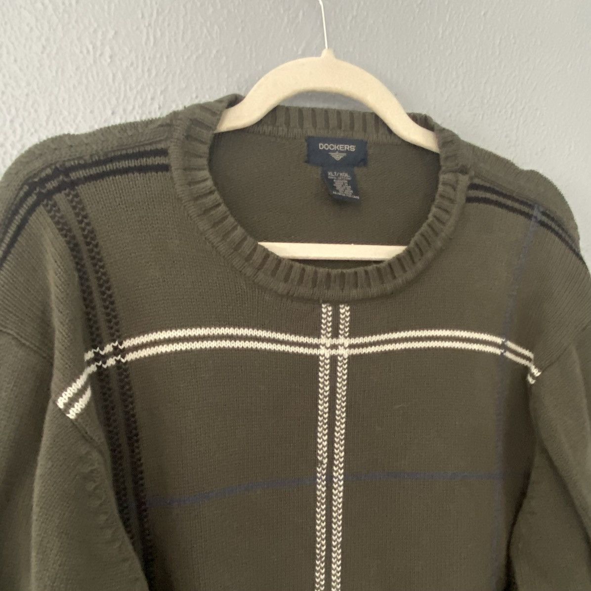 Dockers Vintage Dockers Army Green Knit Crewneck Sweater Mens SizeXL Size US XL / EU 56 / 4 - 3 Thumbnail