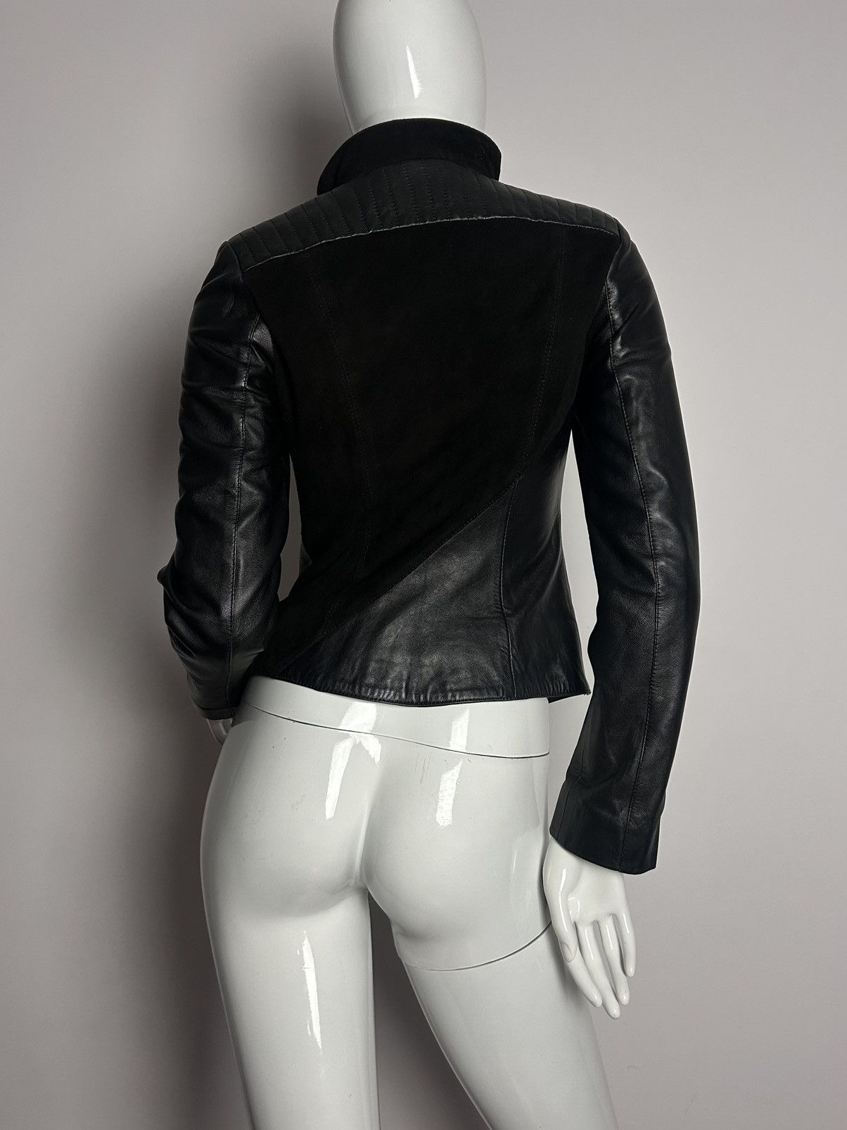Italian biker asymmetric leather jacket