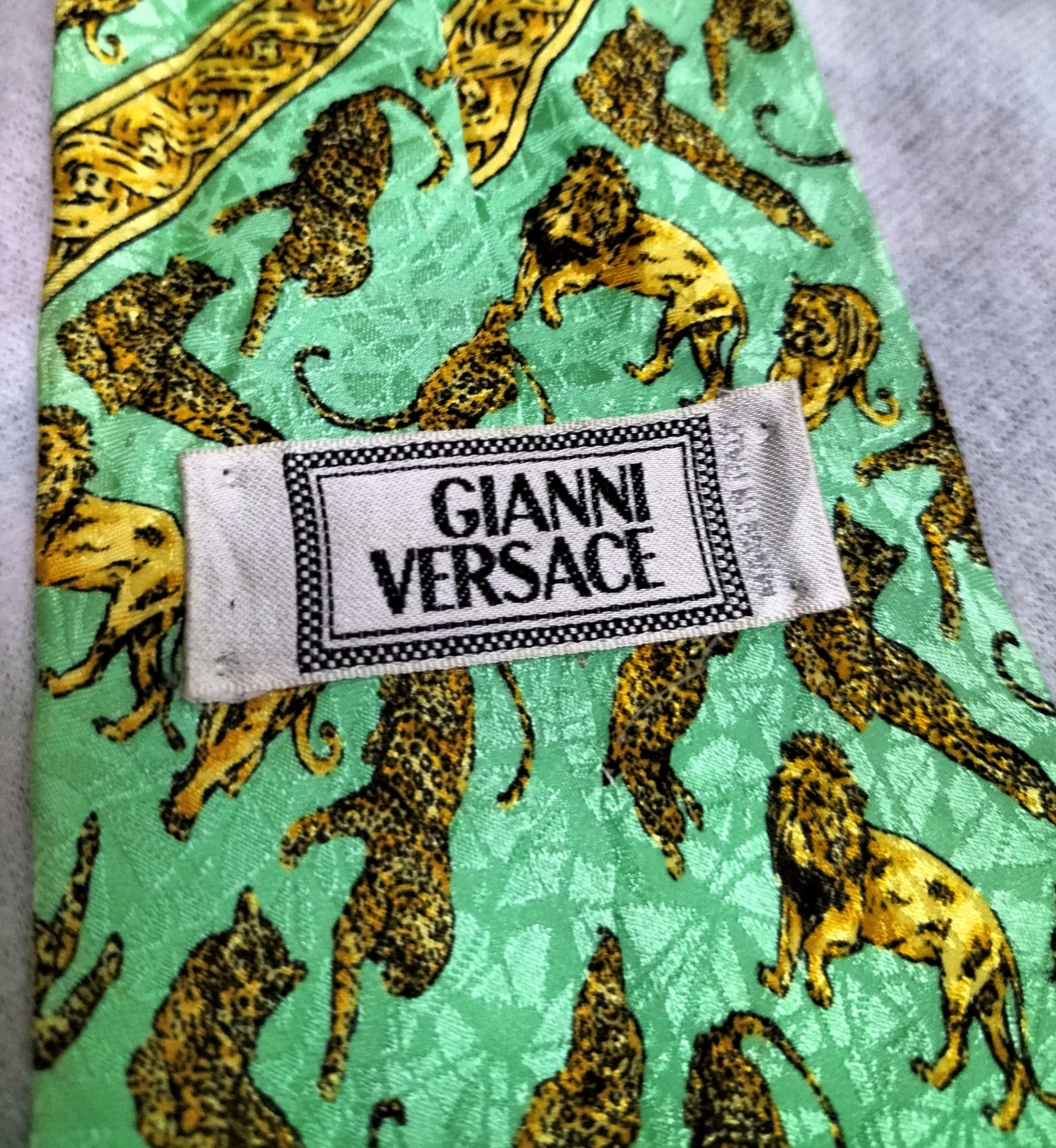 Versace Vintage Versace necktie lion, leopard print Size ONE SIZE - 5 Thumbnail