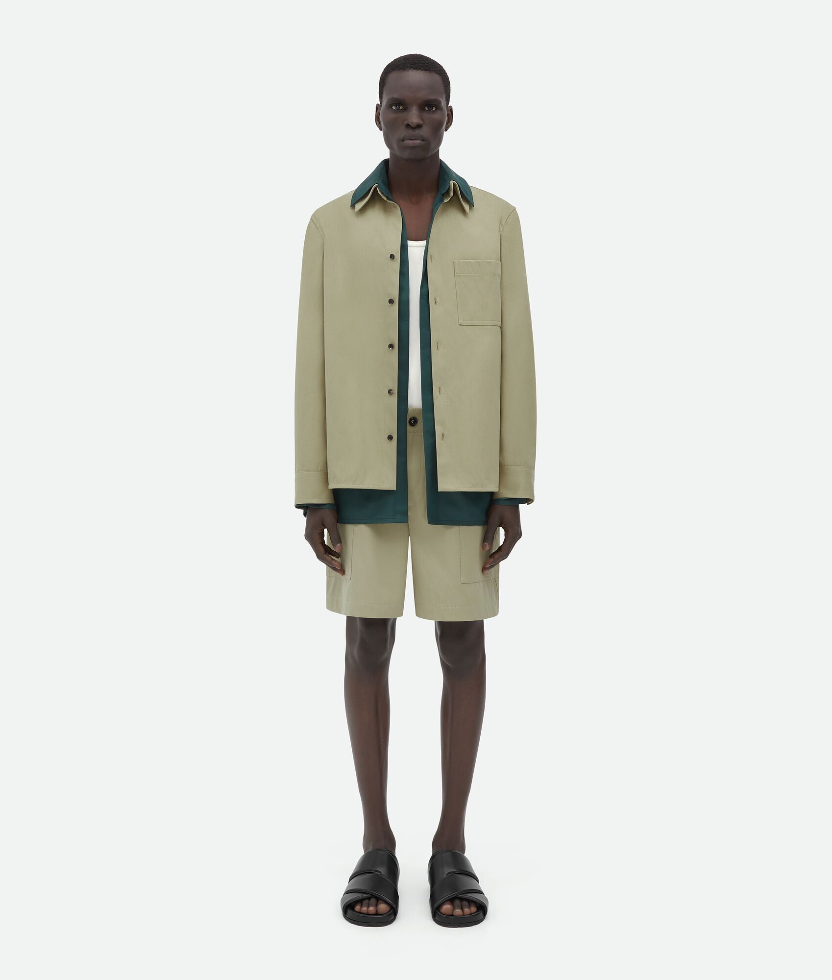Bottega Veneta o1s1rm0725 Cargo Cotton Twill Shorts in Travertine Size US 30 / EU 46 - 4 Thumbnail