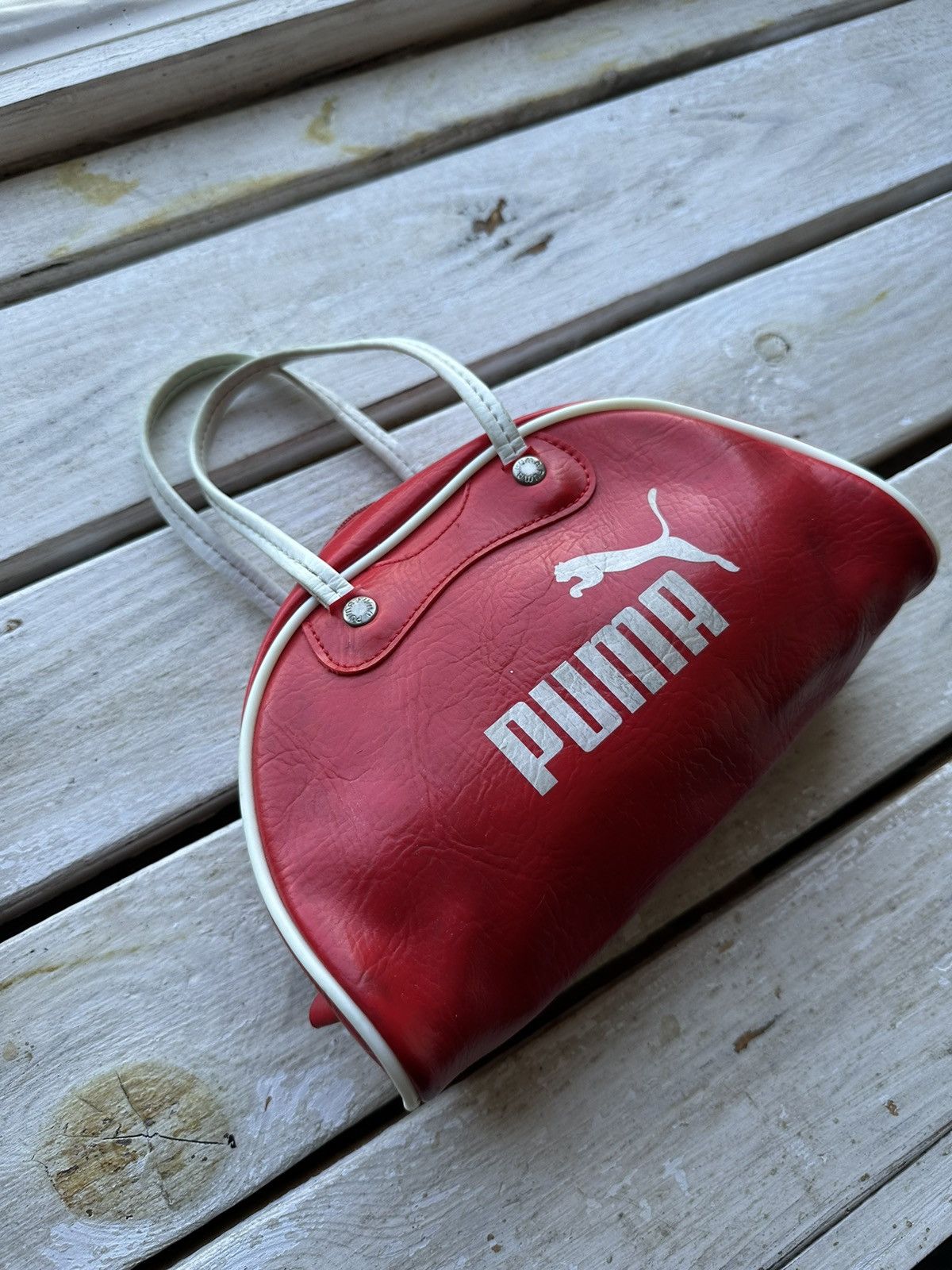 Puma × Vintage ❗️Vintage Puma Leather Mini Bag AVANT GARDE y2k big logo Size ONE SIZE - 2 Thumbnail