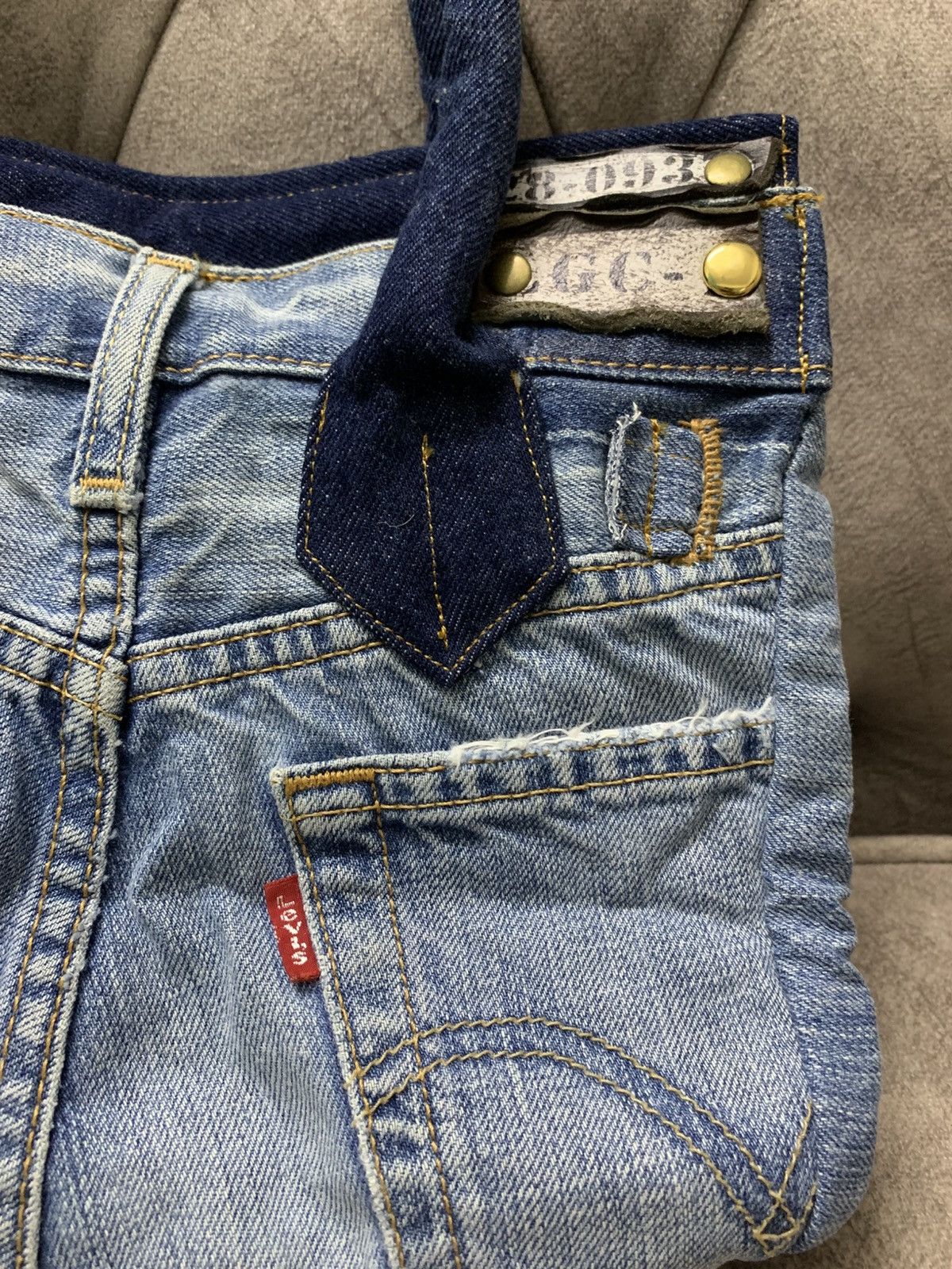 Handmade Birkin Bag Japanese Handmade Levi’s 501 Denim Small Size ONE SIZE - 6 Thumbnail
