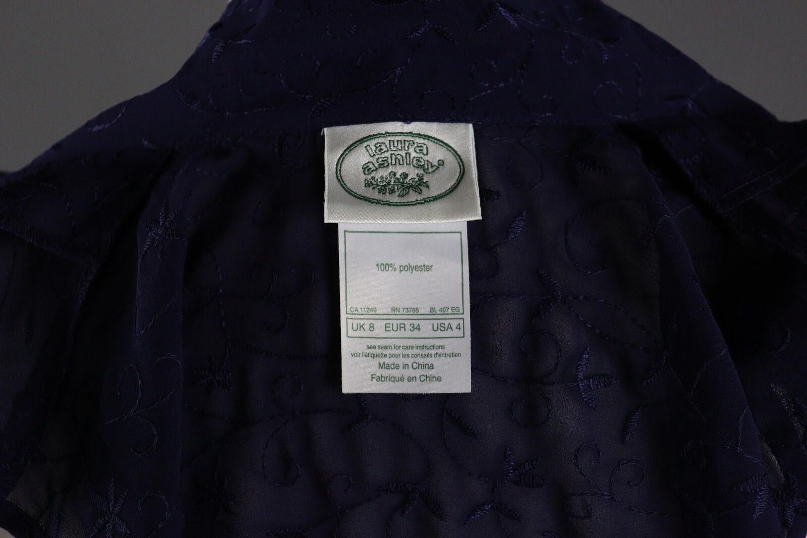 Designer Vintage Laure Ashley Blue Floral Vest Gilet EU 34 US 4 UK 8 Size S / US 4 / IT 40 - 8 Thumbnail