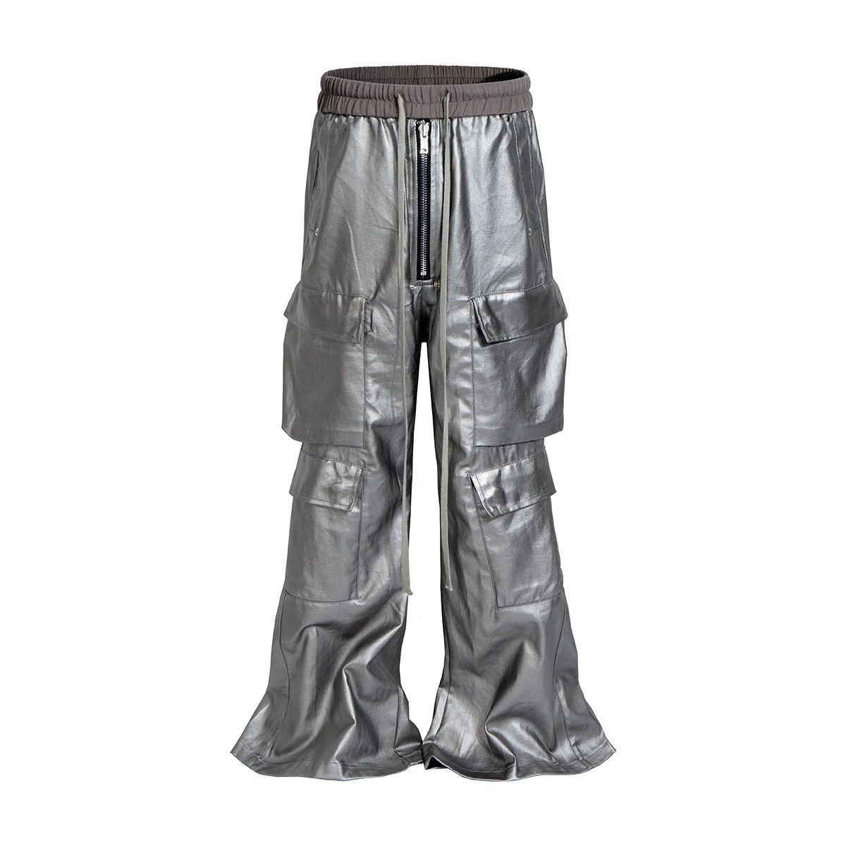 Japanese Brand × Leather Leather Pants Hombre Baggy Wide Leg Drawstring Size US 35 - 5 Thumbnail