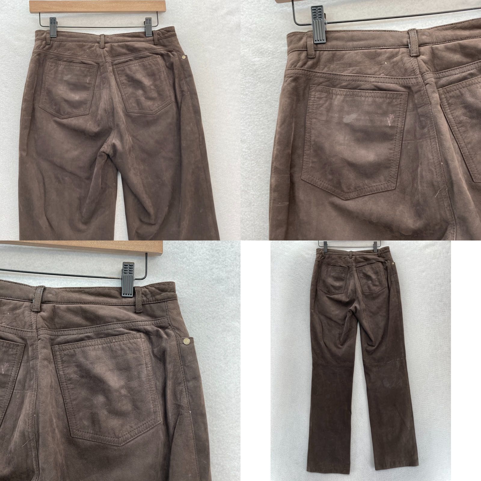 Nine West Vintage Nine West Leather Pants Women's 4 Brown Lined Straight Leg 5-Pocket USA Size 27" / US 4 / IT 40 - 9 Thumbnail