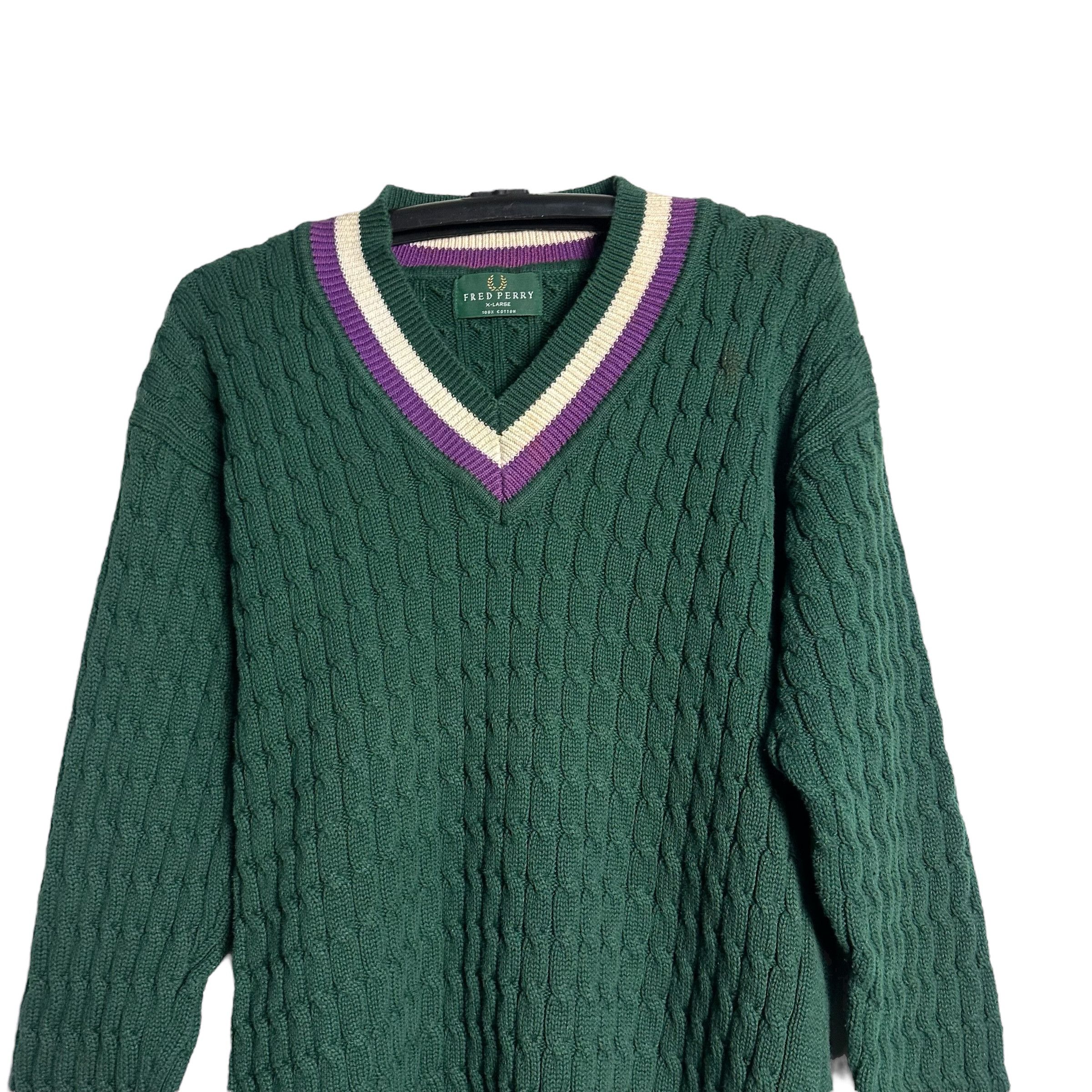 Fred Perry 🔥RARE🔥Vintage Fred Perry V-Neck Knitwear Size US XL / EU 56 / 4 - 2 Thumbnail