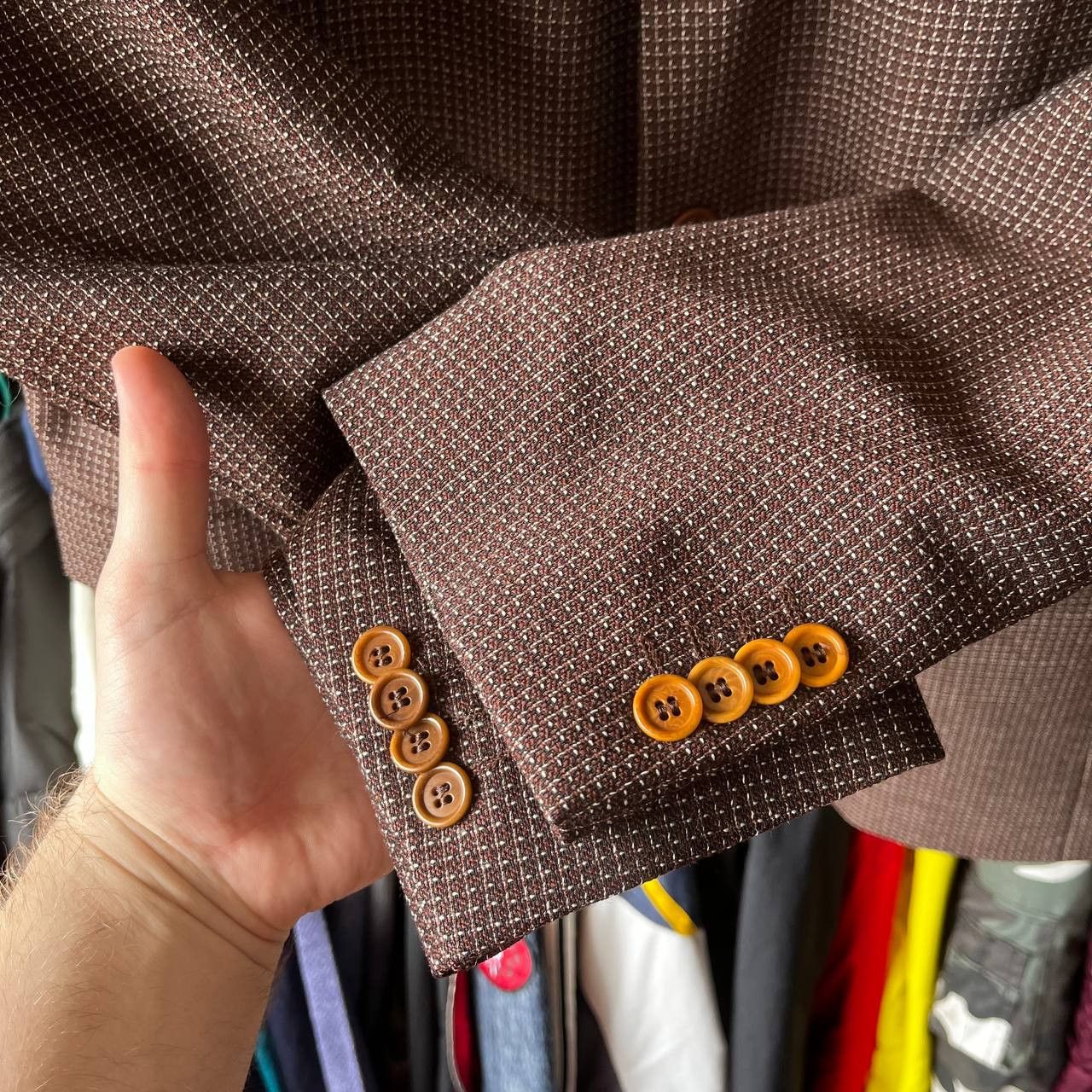 Boggi Boggi Milano Brown Wool Blazer Jacket Made in Italy Size 50R - 4 Thumbnail
