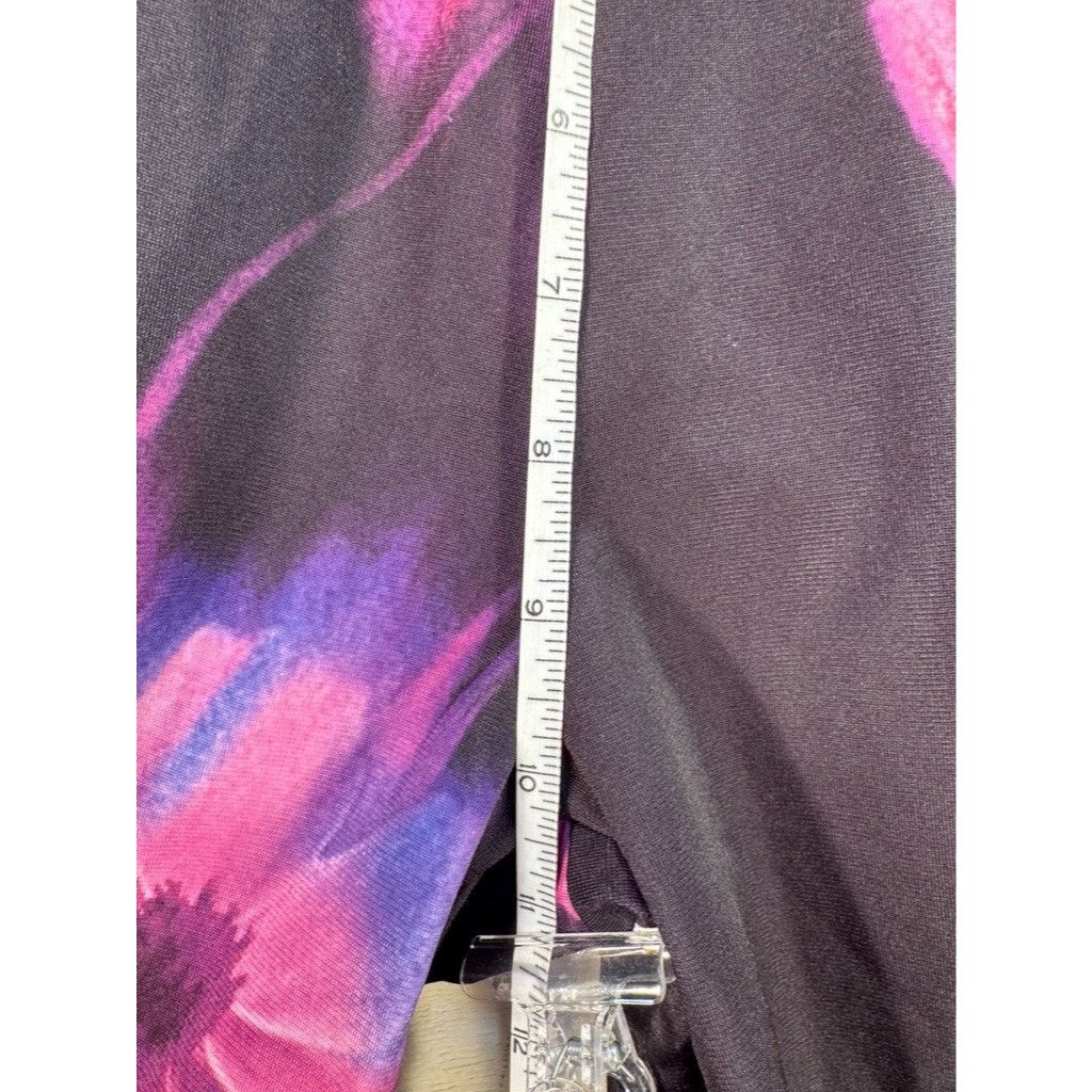 Adidas Girl's ADIDAS Logo Black Pink Floral Pants LARGE (14) Gently Size 36" / US 14 / IT 50 - 6 Thumbnail