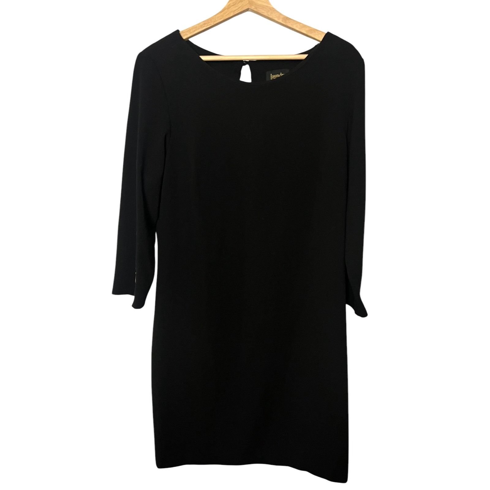 Laundry by Shelli Segal Laundry by Shelli Segal Black Midi Dress with Zipper Size 10 Size L / US 10 / IT 46 - 6 Thumbnail