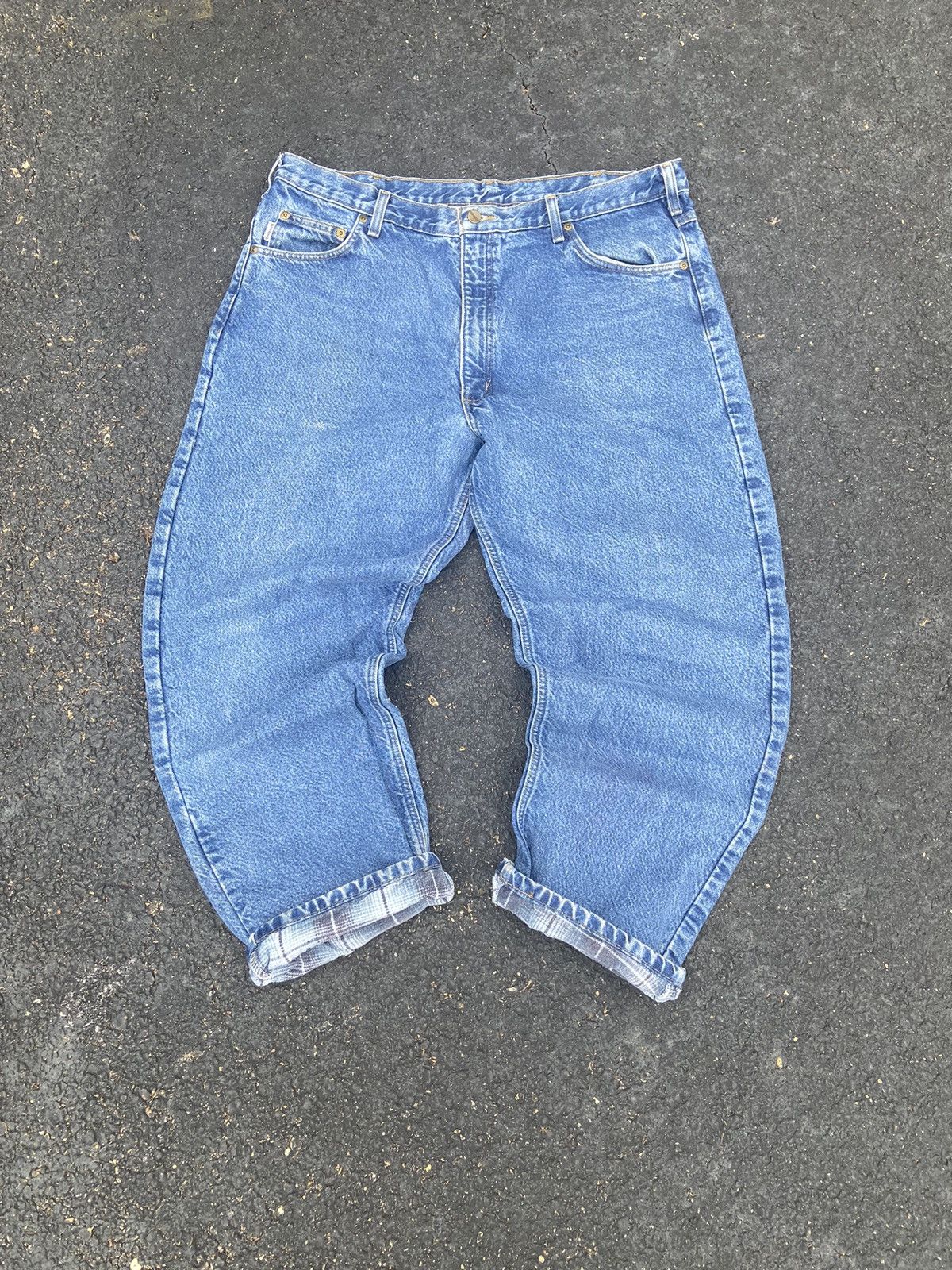Carhartt Crazy Vintage Baggy Y2K Lined Faded Carhartt Blue Jeans USA Size US 40 / EU 56 - 2 Thumbnail