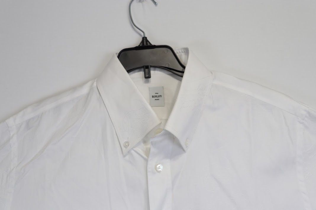 Berluti o1rshd1 Scritto Alessandro Shirt in Optical White Size US M / EU 48-50 / 2 - 7 Thumbnail