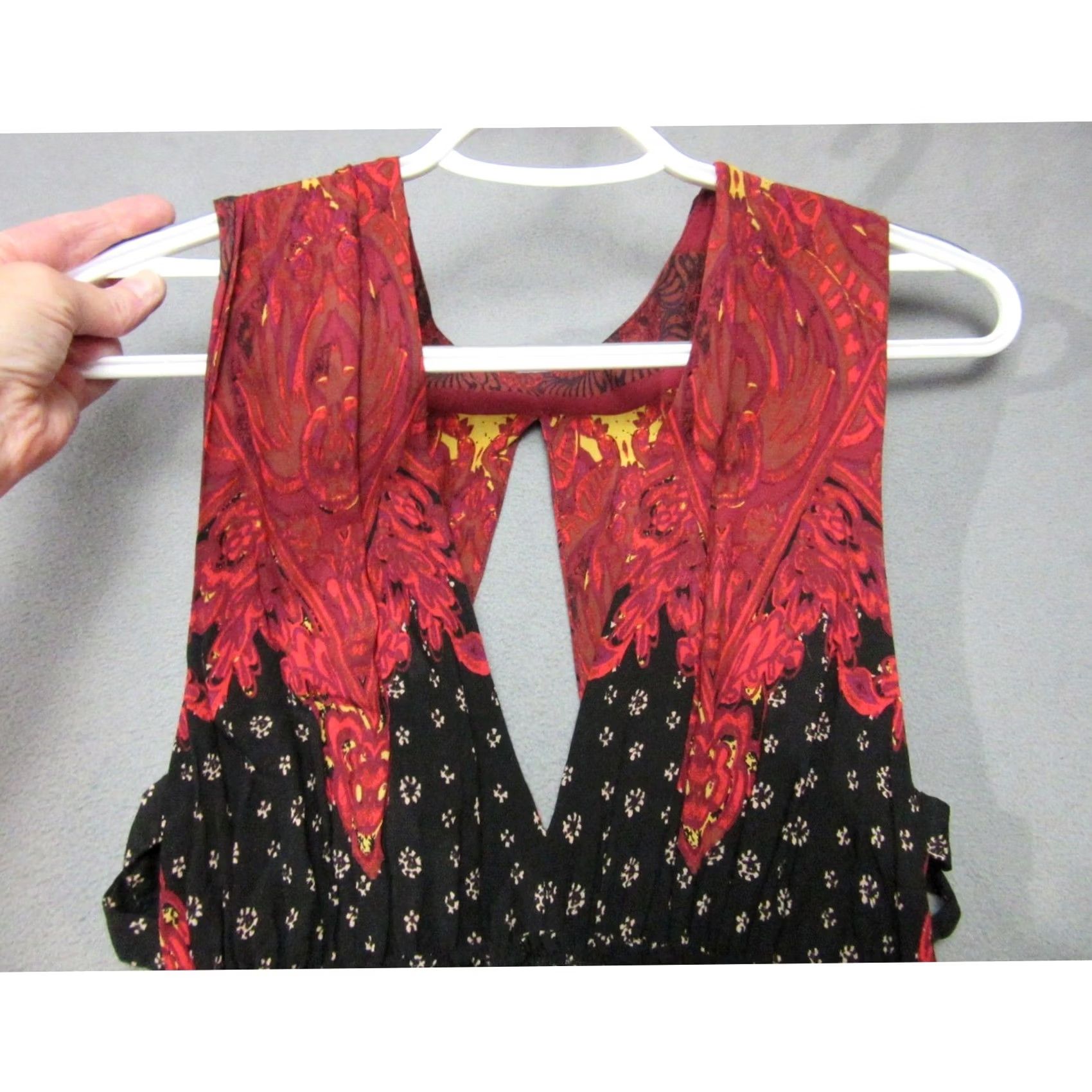 Free People Free People Mini Dress Womens L Black Rayon Mixed Print Smocked Waist Size L / US 10 / IT 46 - 3 Thumbnail