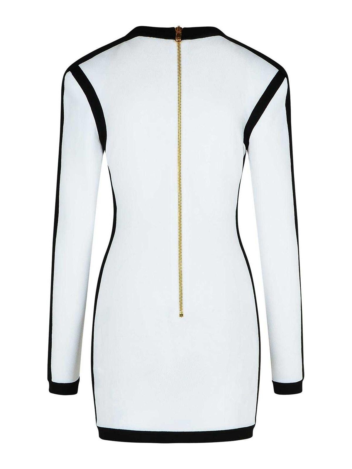 Balmain o1s1wg110526 Viscose Blend Dress in White Size S / US 4 / IT 40 - 2 Thumbnail